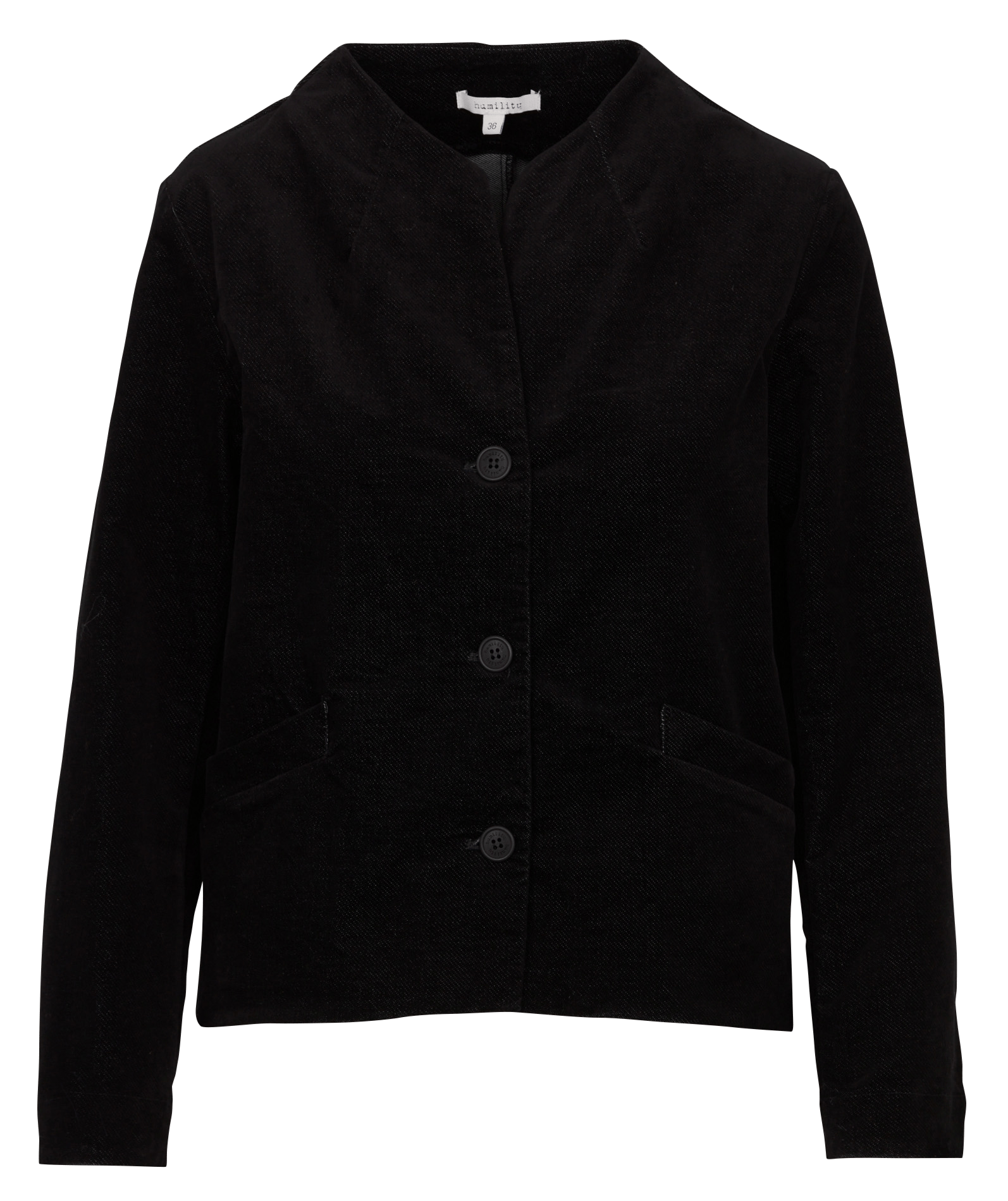 Kurze Jacke aus glattem Samt HUMILITY Schwarz