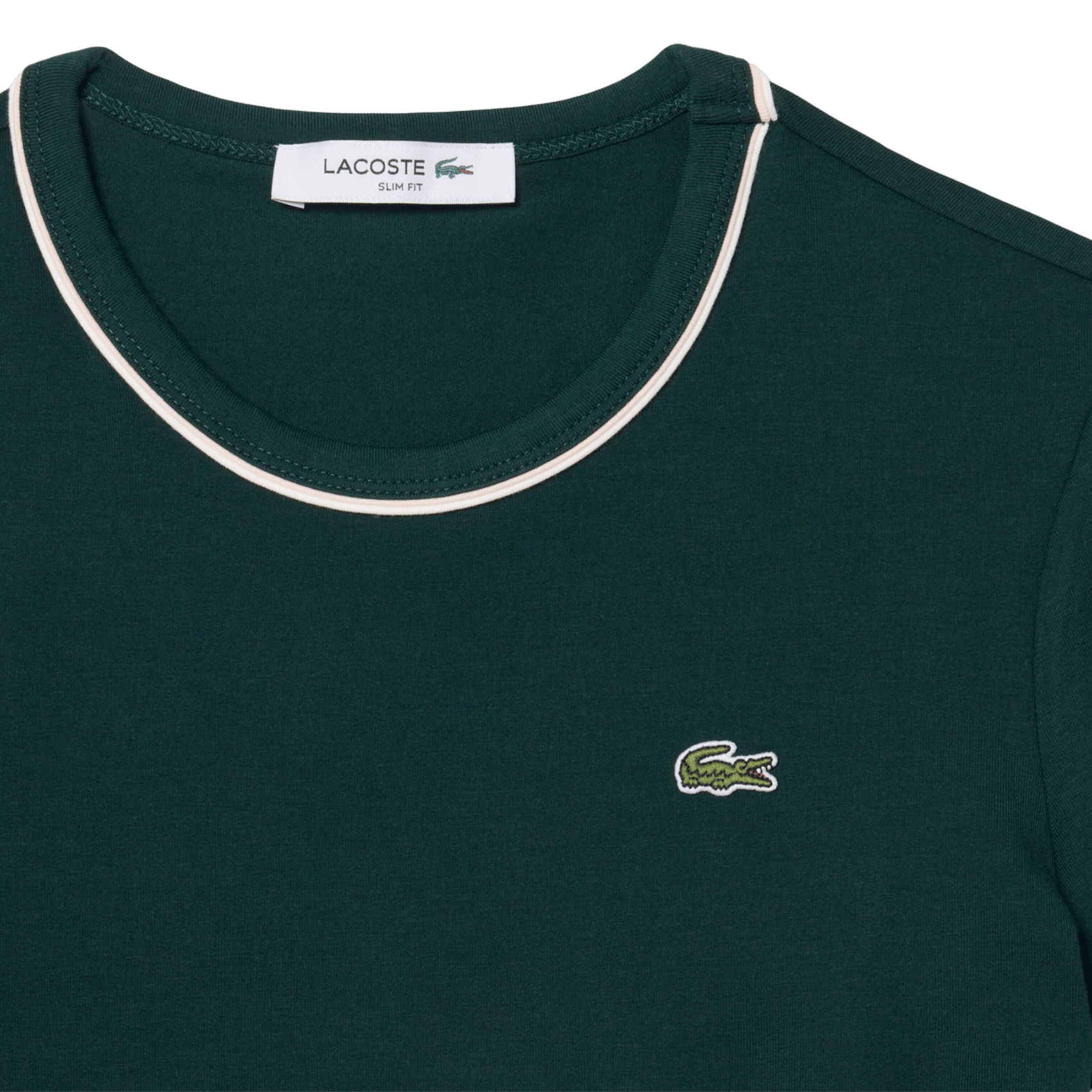 Gerade geschnittenes Rundhals-T-Shirt LACOSTE Grun