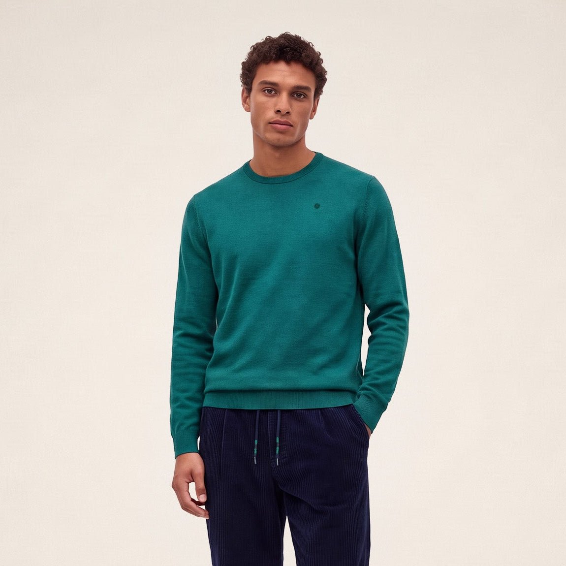 Essential Parakeet Green Crew-Neck Mao Sweater SERGE BLANCO Green