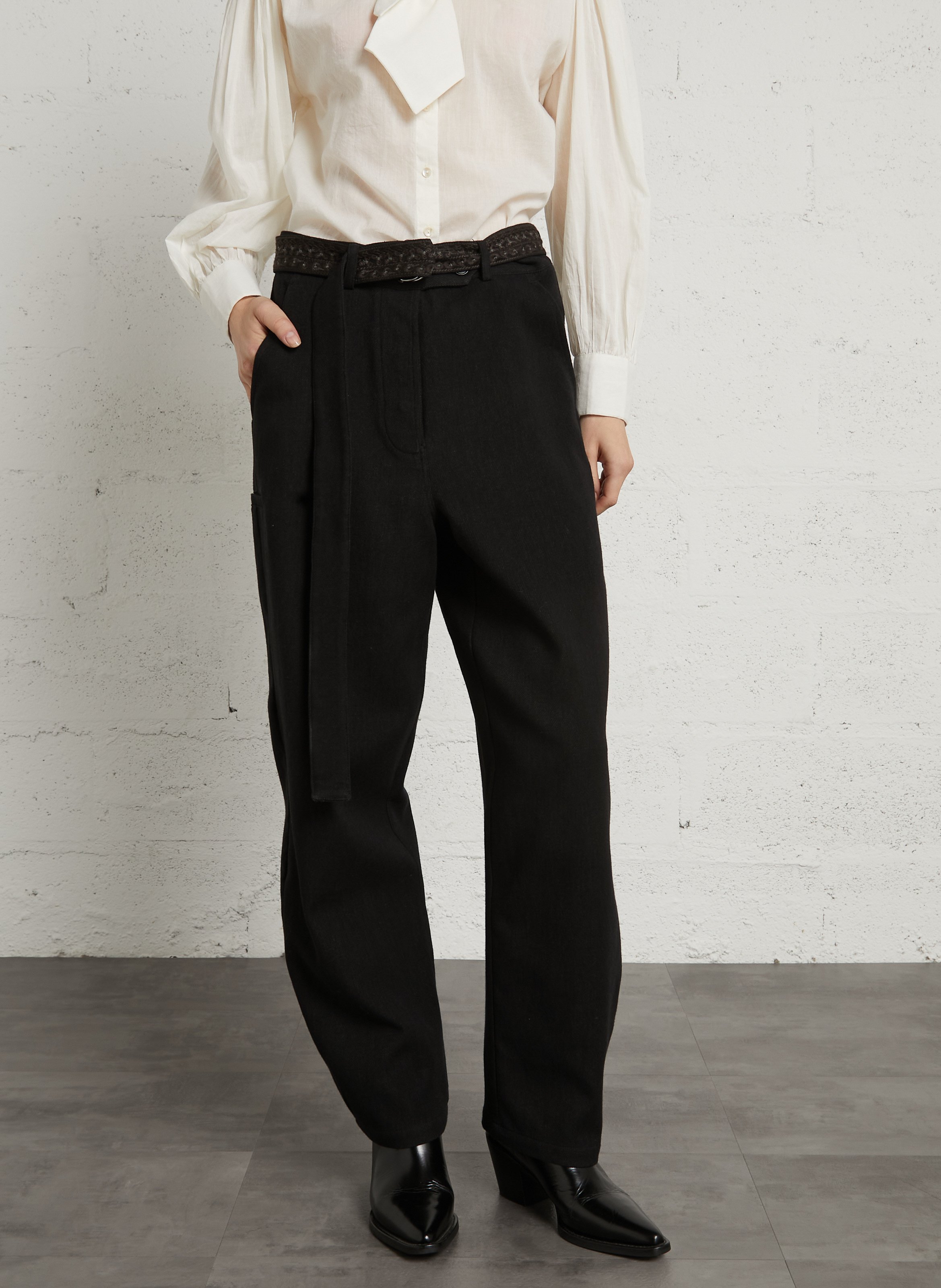 Wijde broek van katoenmix ANTIK BATIK Grijs
