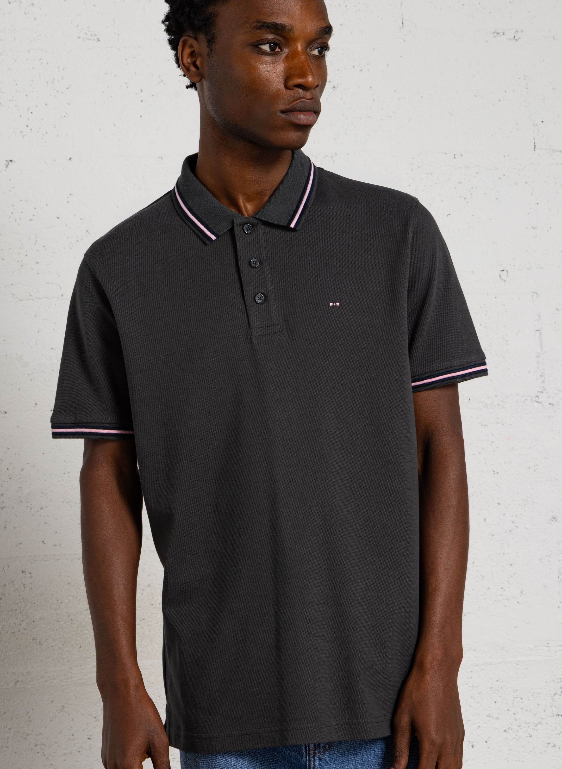 Short-sleeved solid color polo shirt EDEN PARK