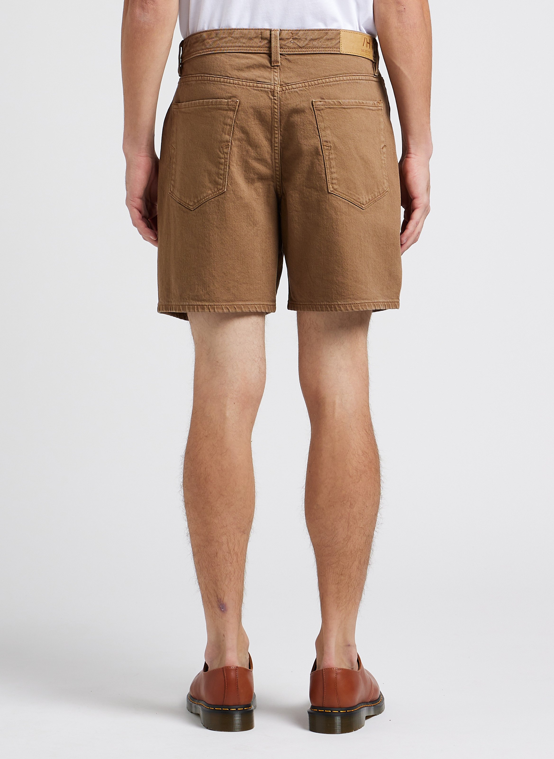 Slim-fit organic cotton shorts SELECTED Beige