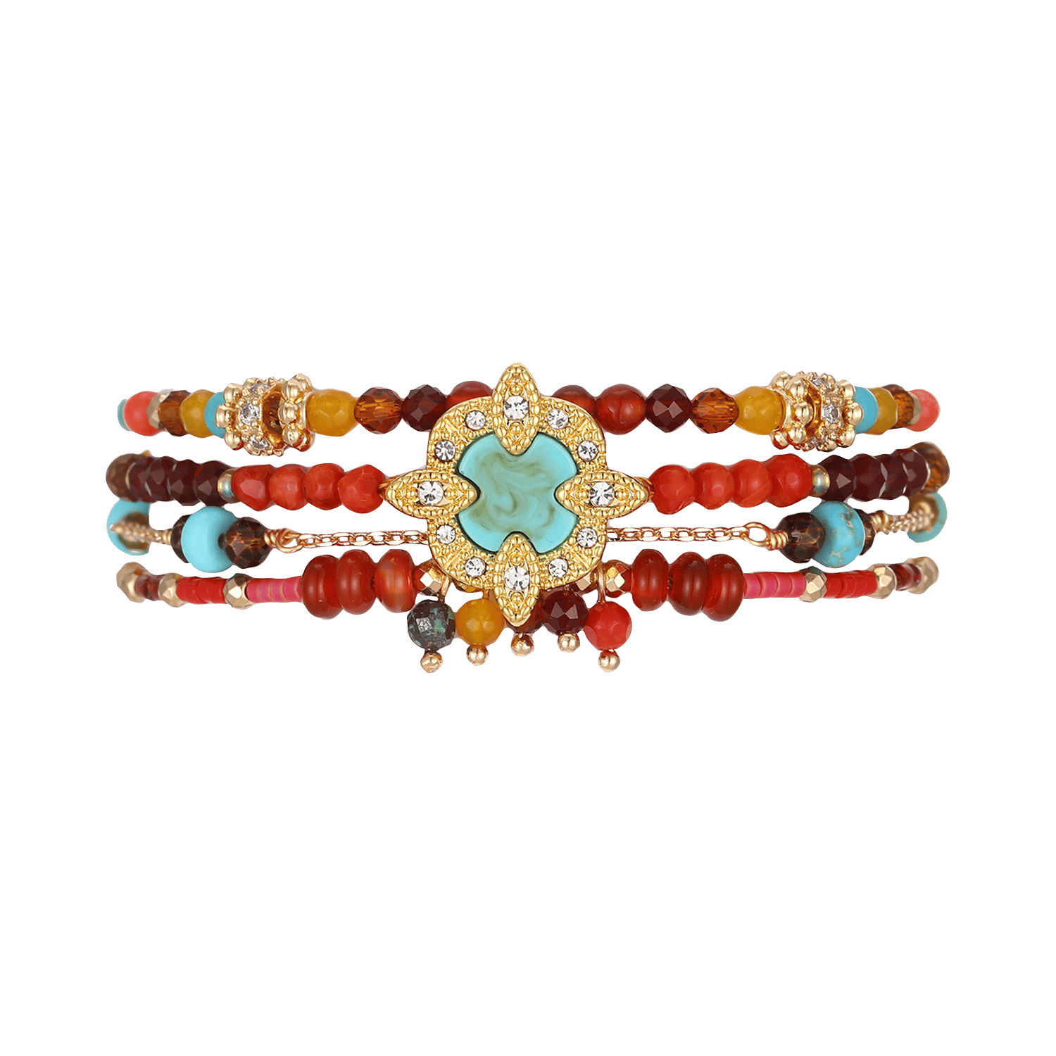 Bracelet Manchette Laiton Turquoise 81stgeneration - Réglable, Style Tribal Swirl, Neuf Avec étiquettes