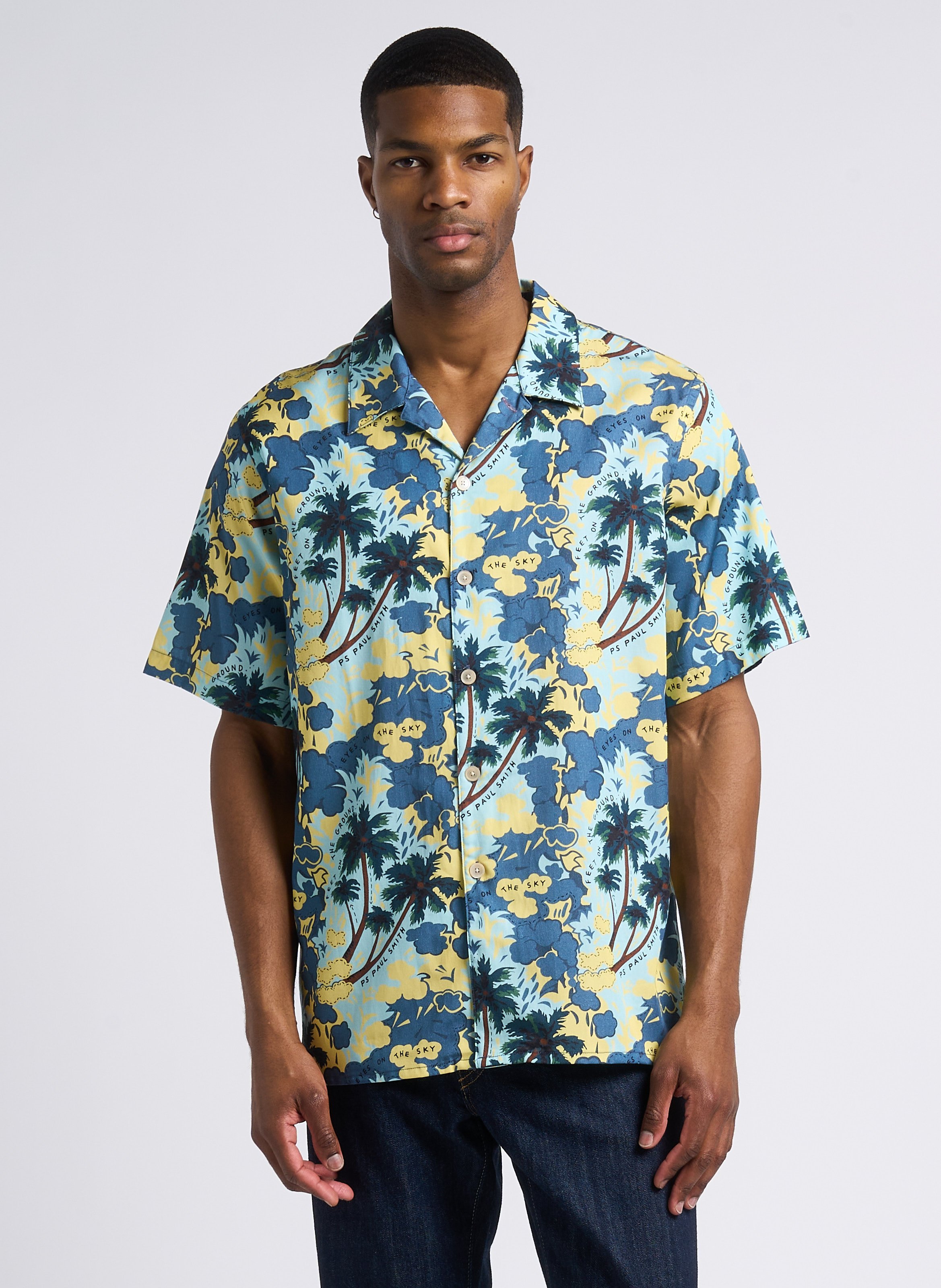 Straight printed shirt with lapels PAUL SMITH Blue