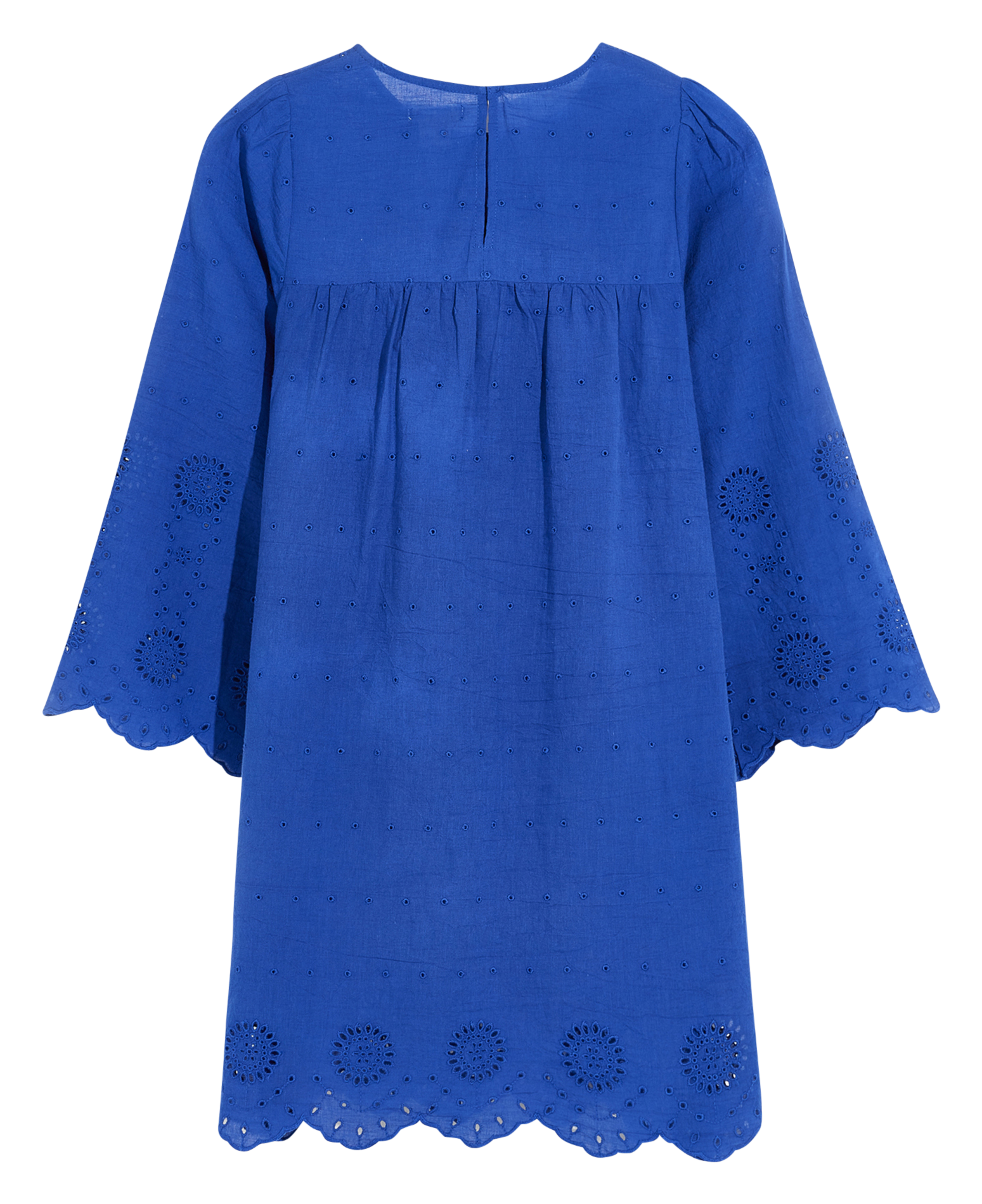 Midi straight buttoned and scalloped cotton dress BELLEROSE Blue