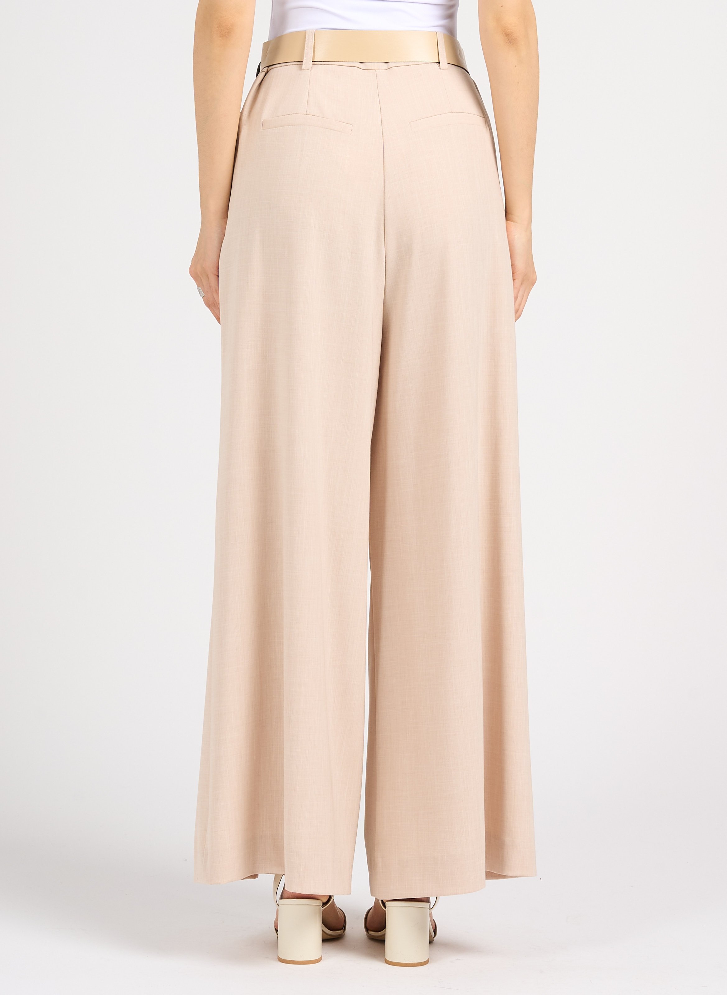 Pantalon palazzo ceinturé IMPERIAL Beige
