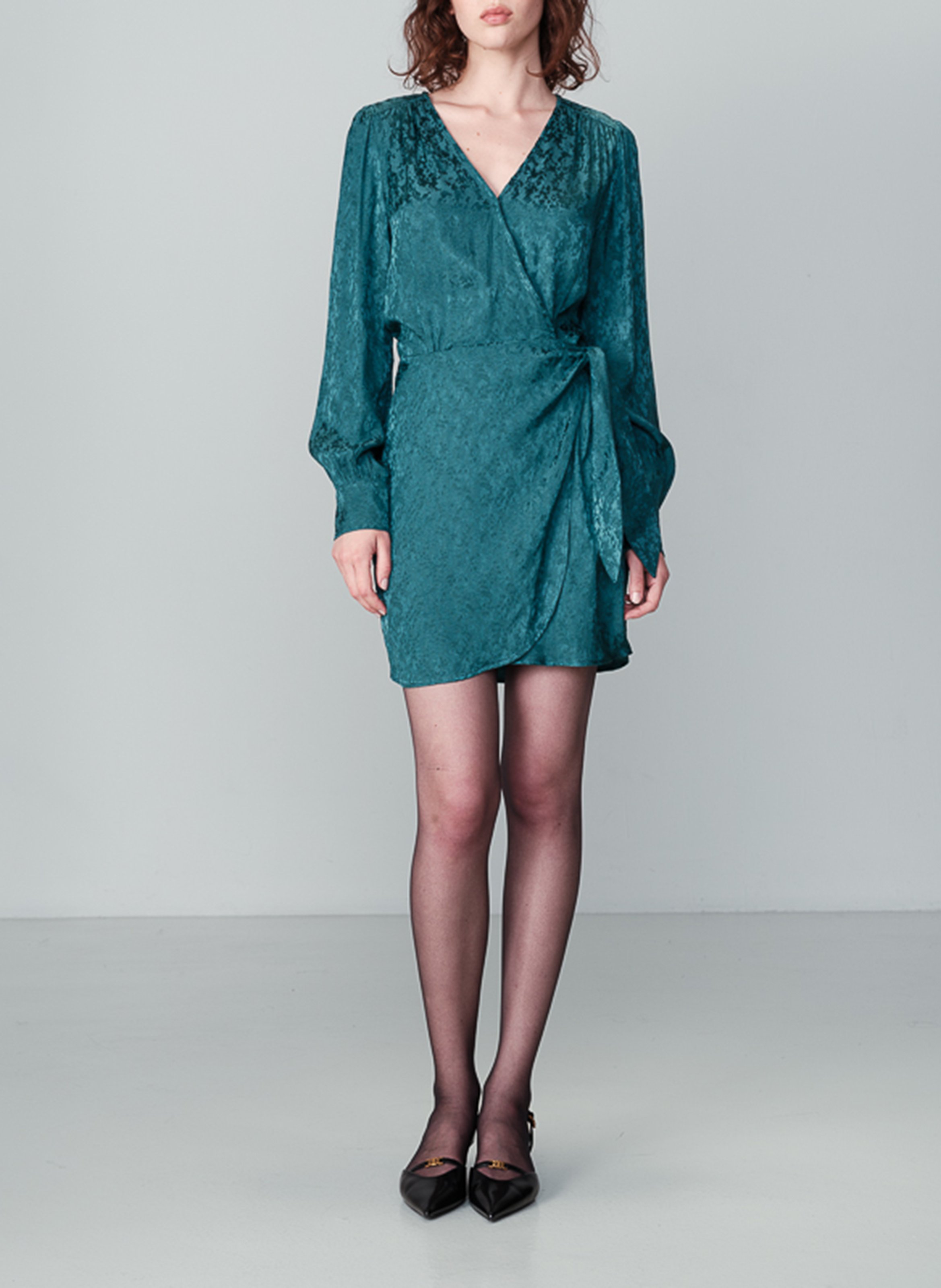 Korte jurk met overslag GRACE ET MILA Groen