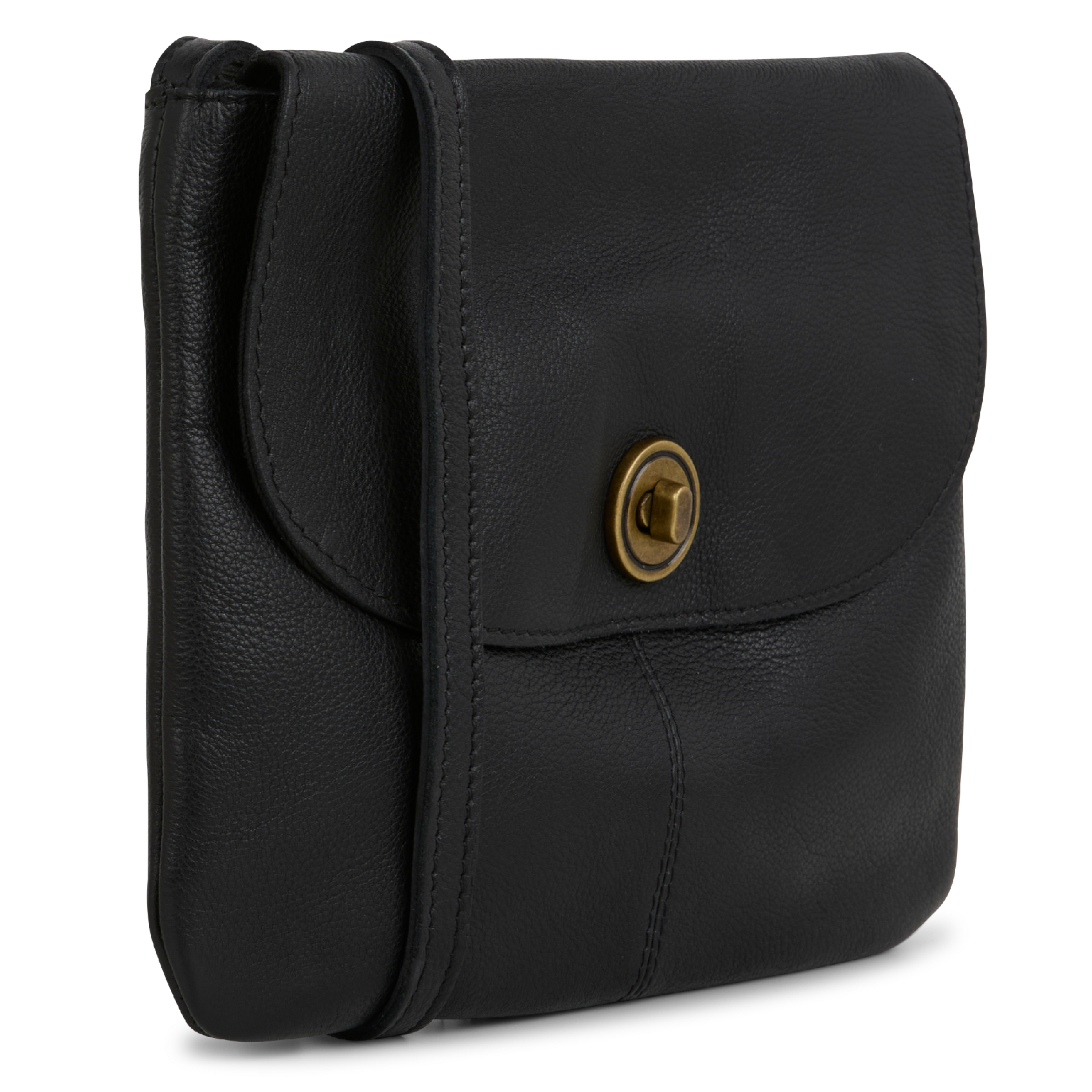 Men?s leather shoulder bag PIECES Black