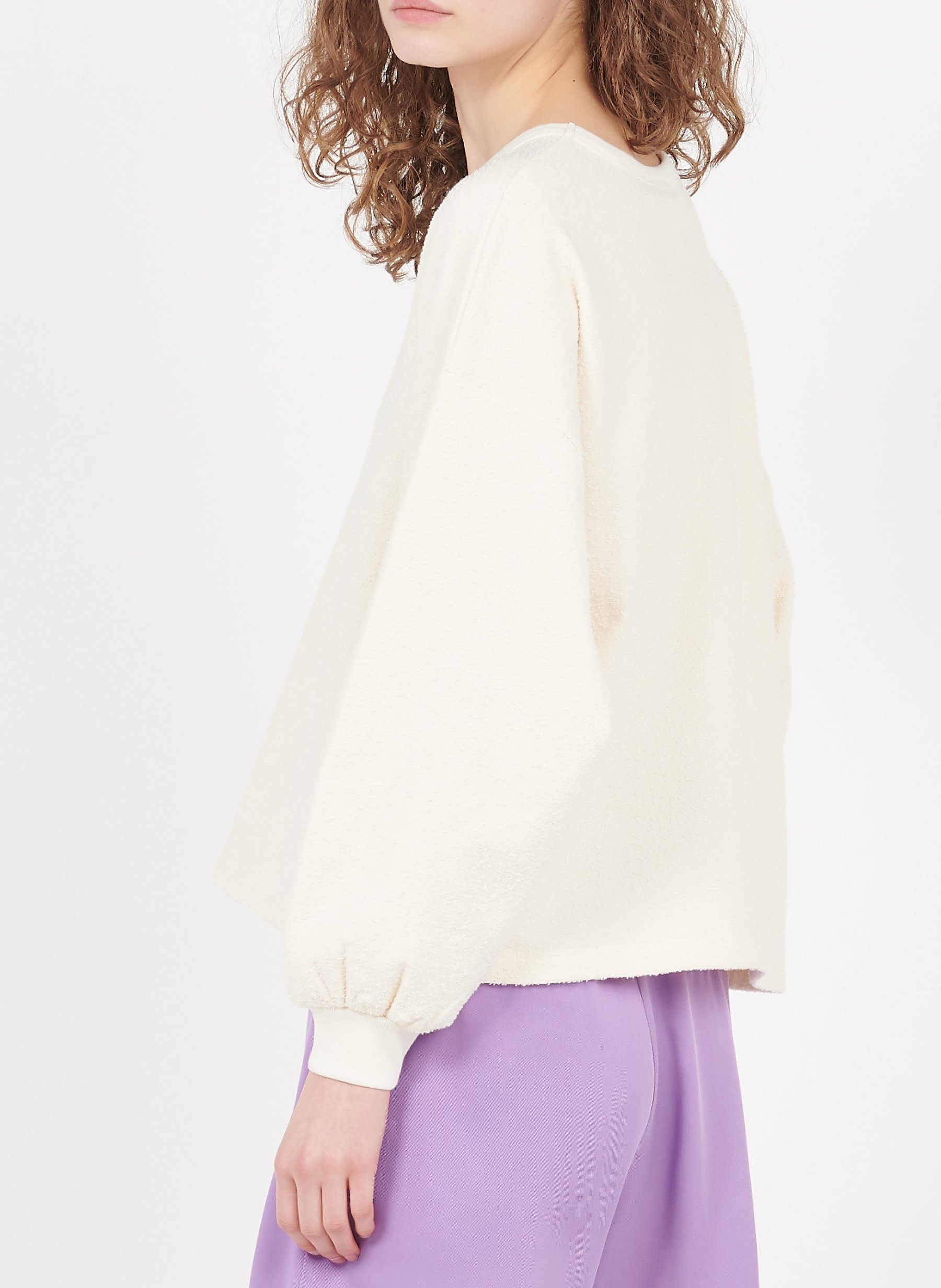 Fleecy organic cotton sweater with terry fabric AMERICAN VINTAGE Beige