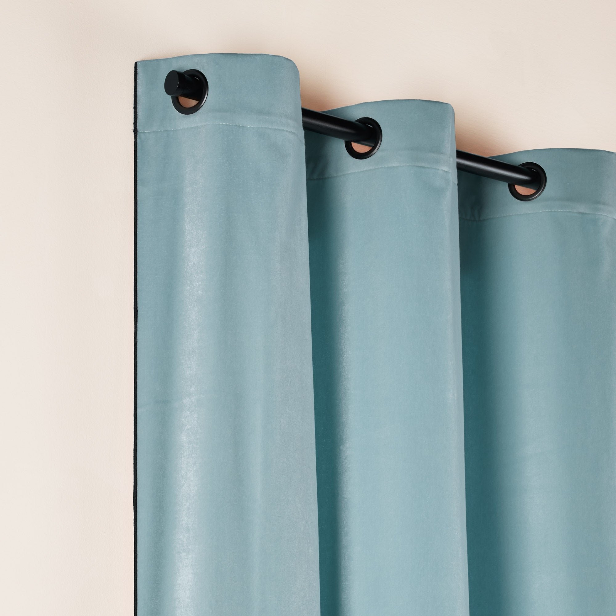 Curtain with black eyelets MADURA Blue