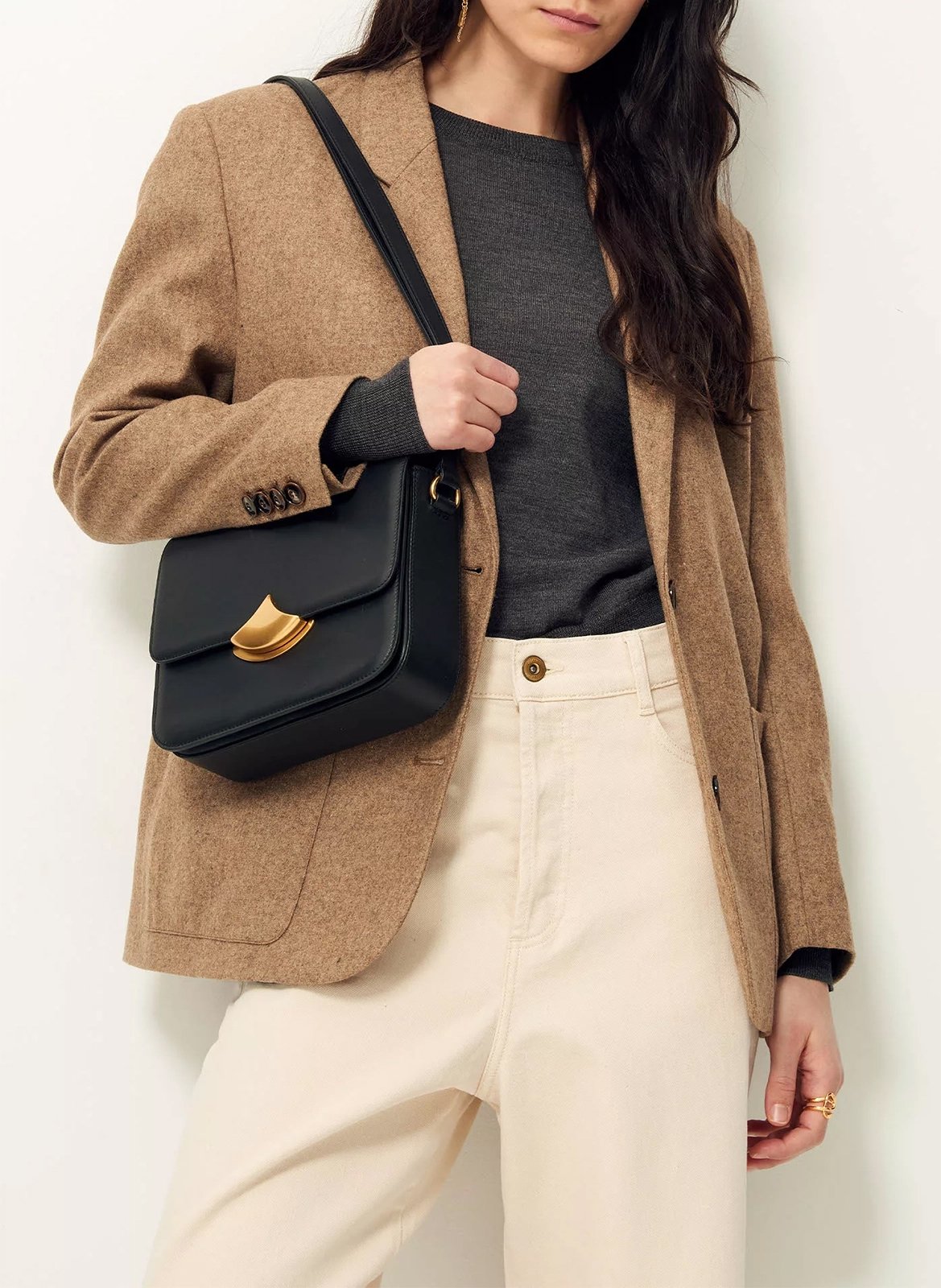 Sac bandoulière en cuir SESSUN Noir