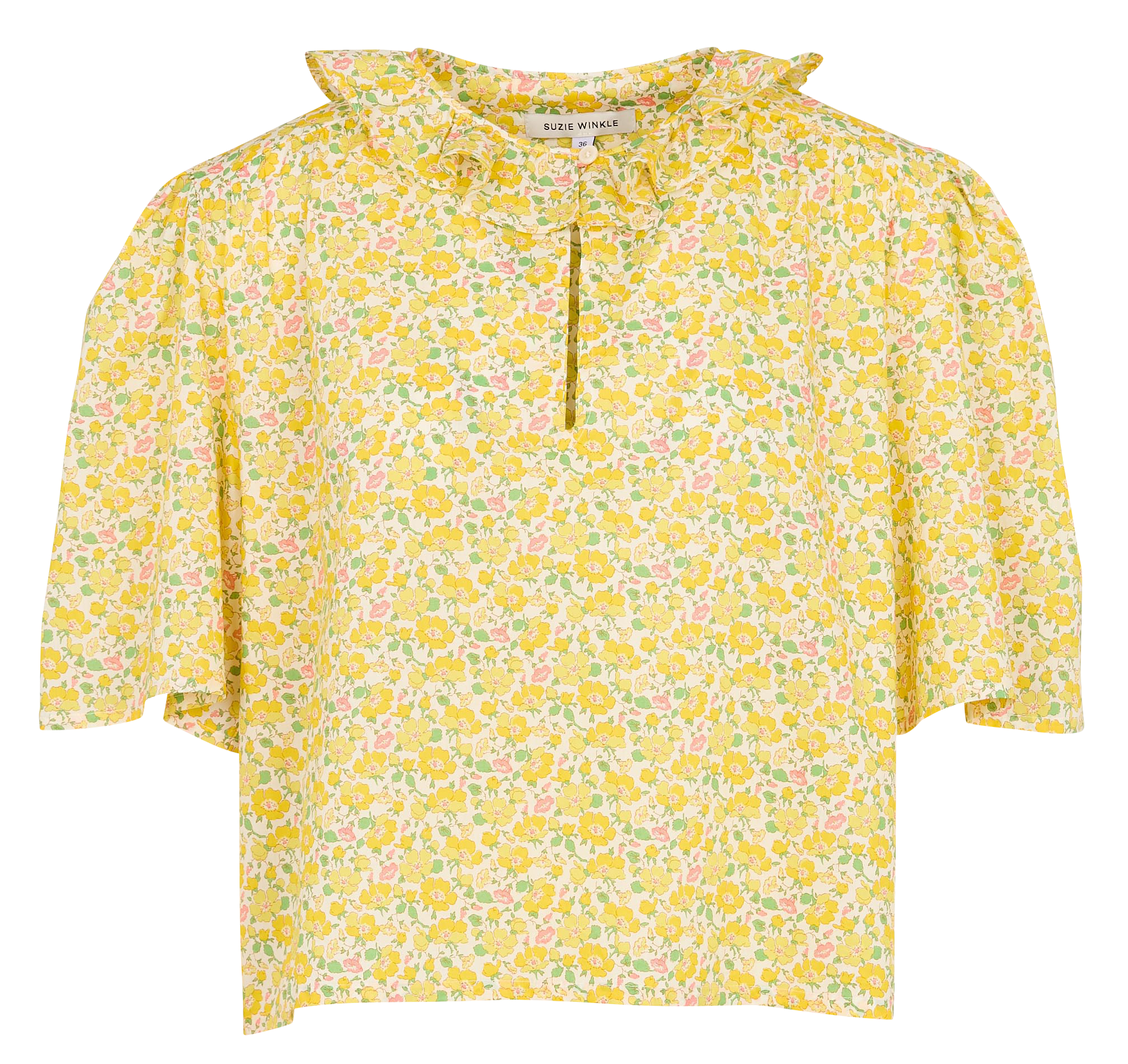 Wijdvallende bloemen top van katoen SUZIE WINKLE Geel