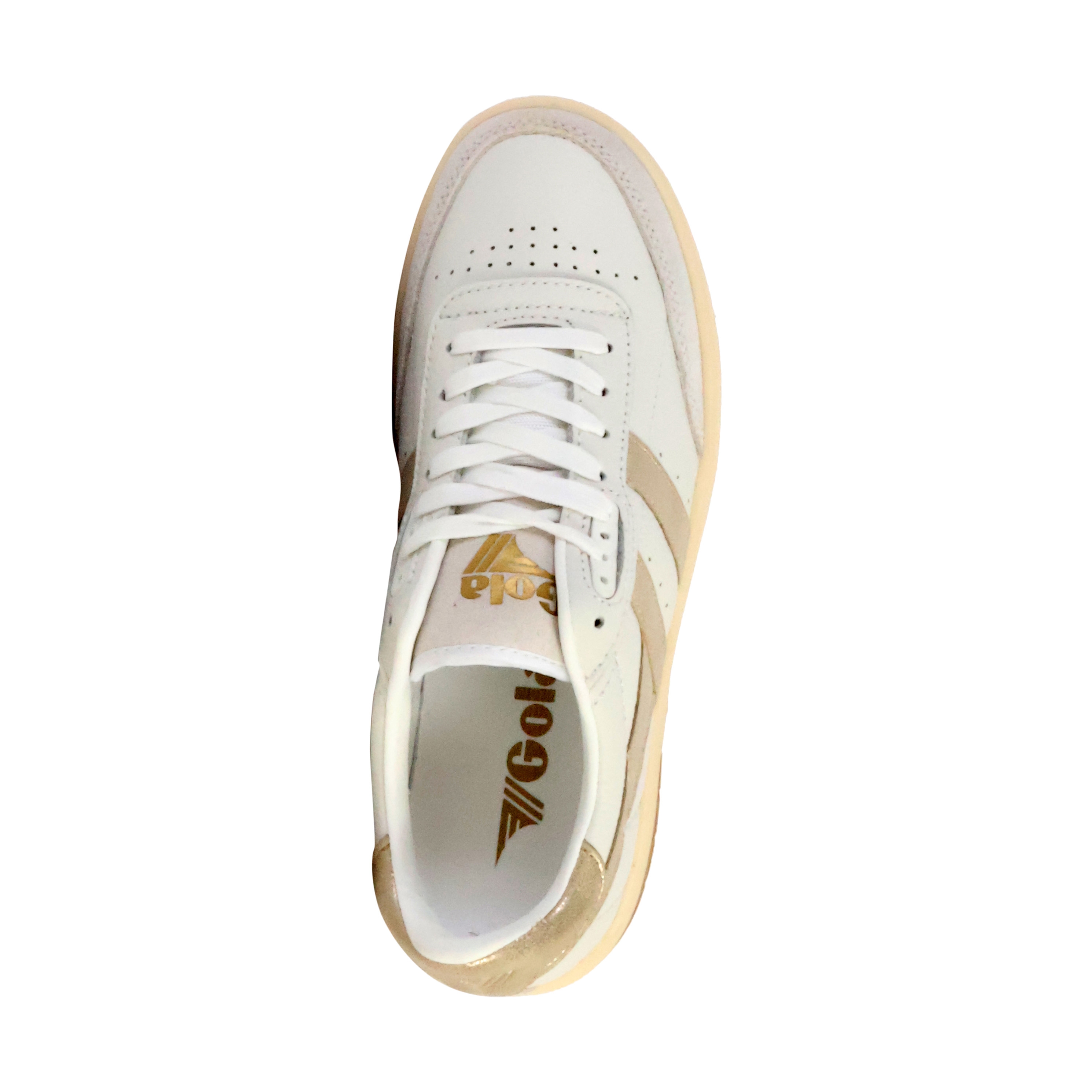 Leather Falcon Mirror Sneakers GOLA White