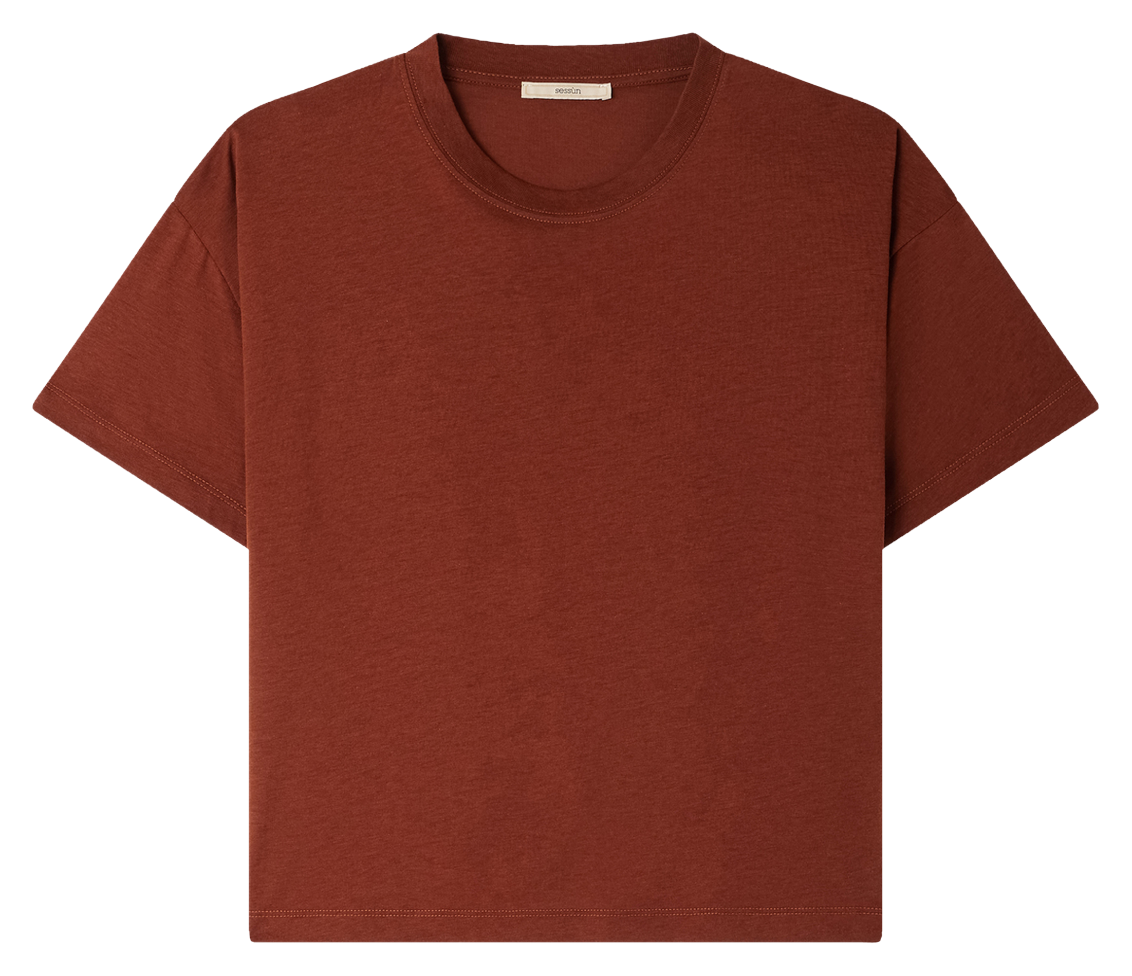 Round-neck oversized T-shirt SESSUN Brown