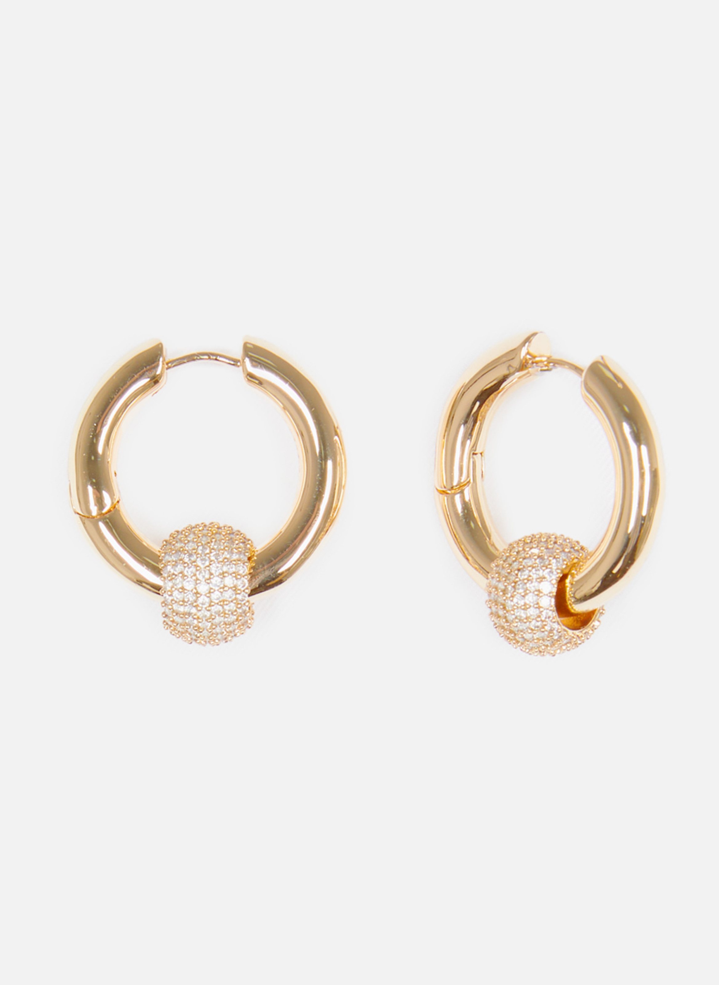 Boucles d'oreille créole et strass THE KOOPLES Jaune