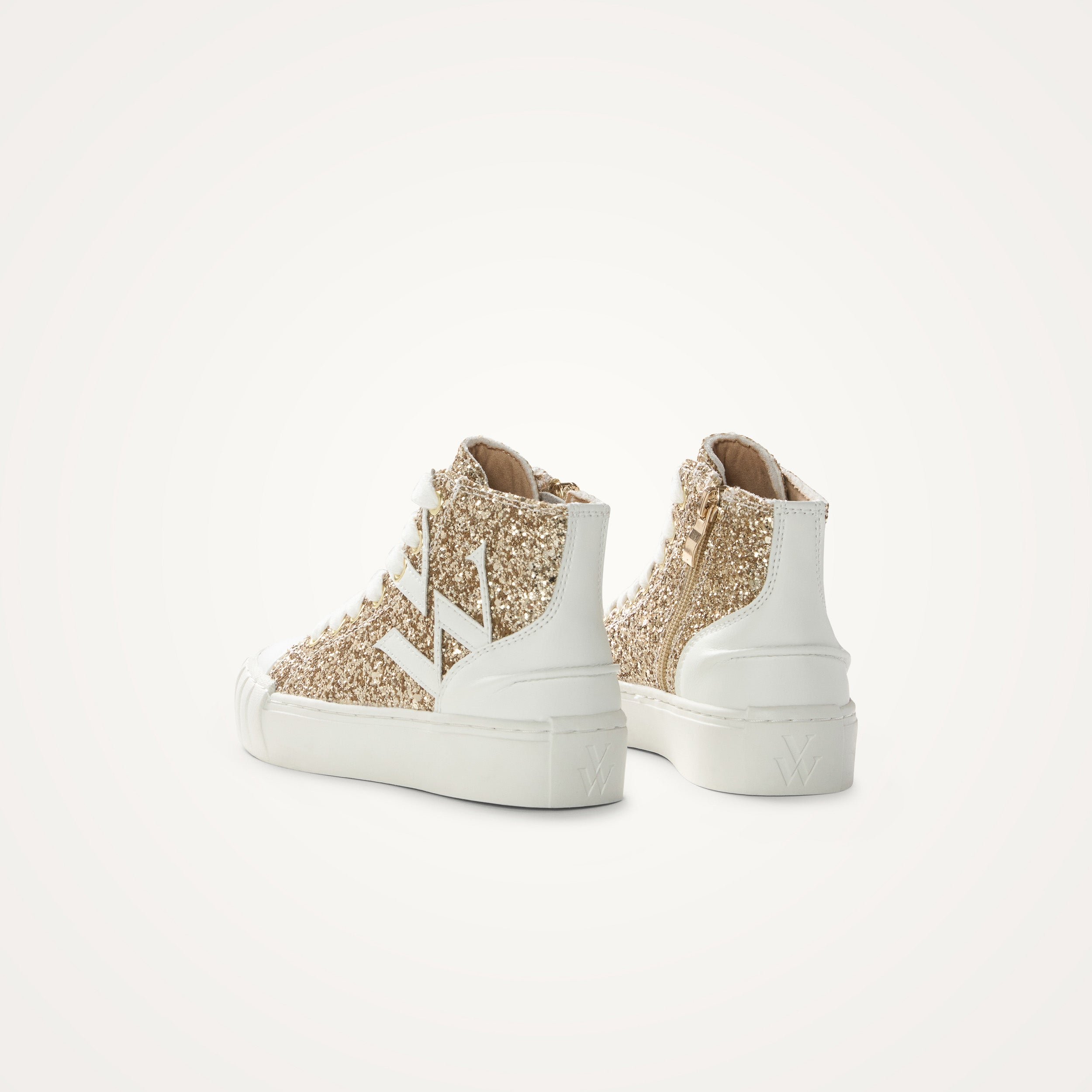 High-top glitter sneakers VANESSA WU Golden