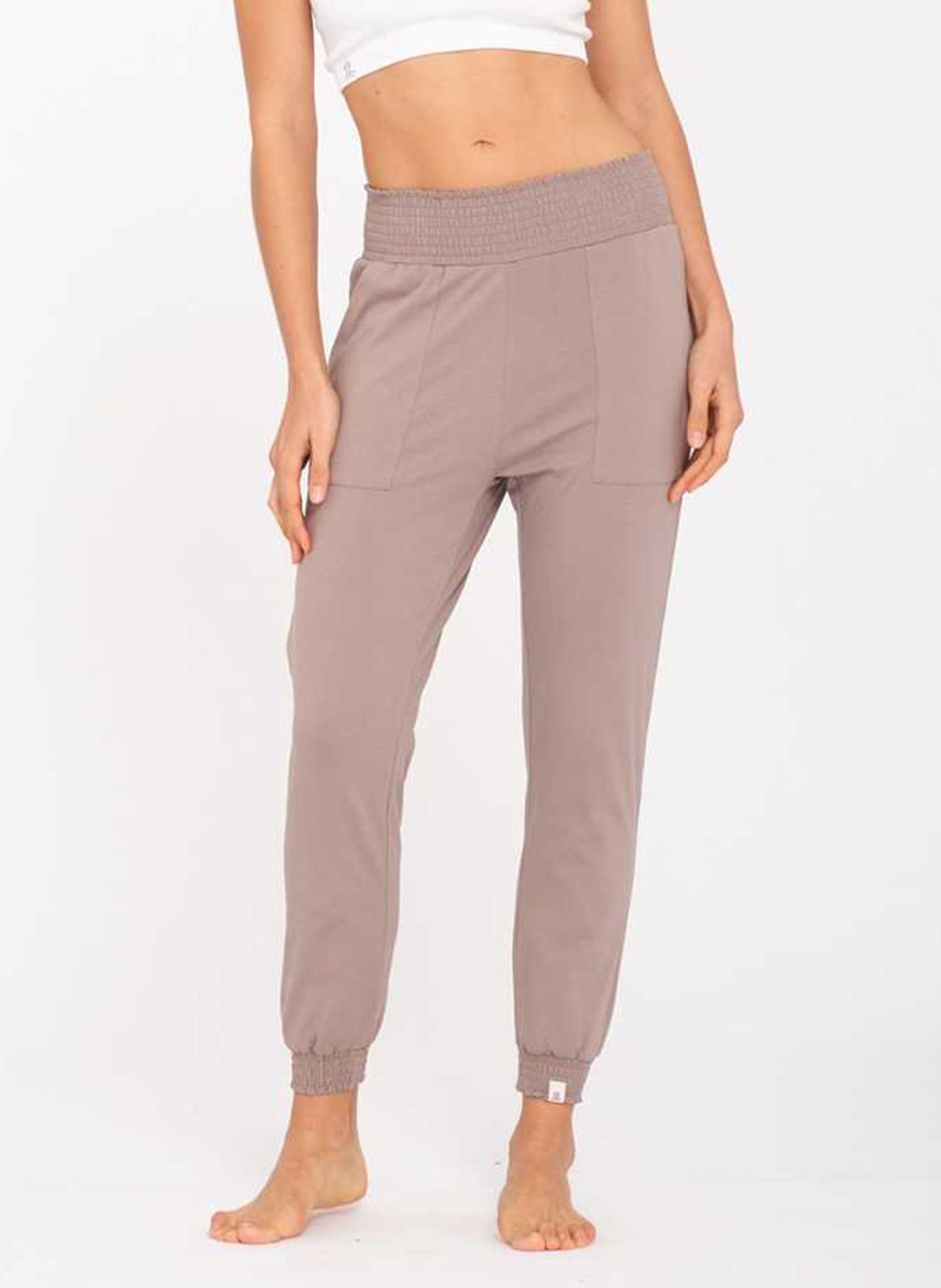 Pantalon de sport taille haute en coton mélangé YOGA SEARCHER