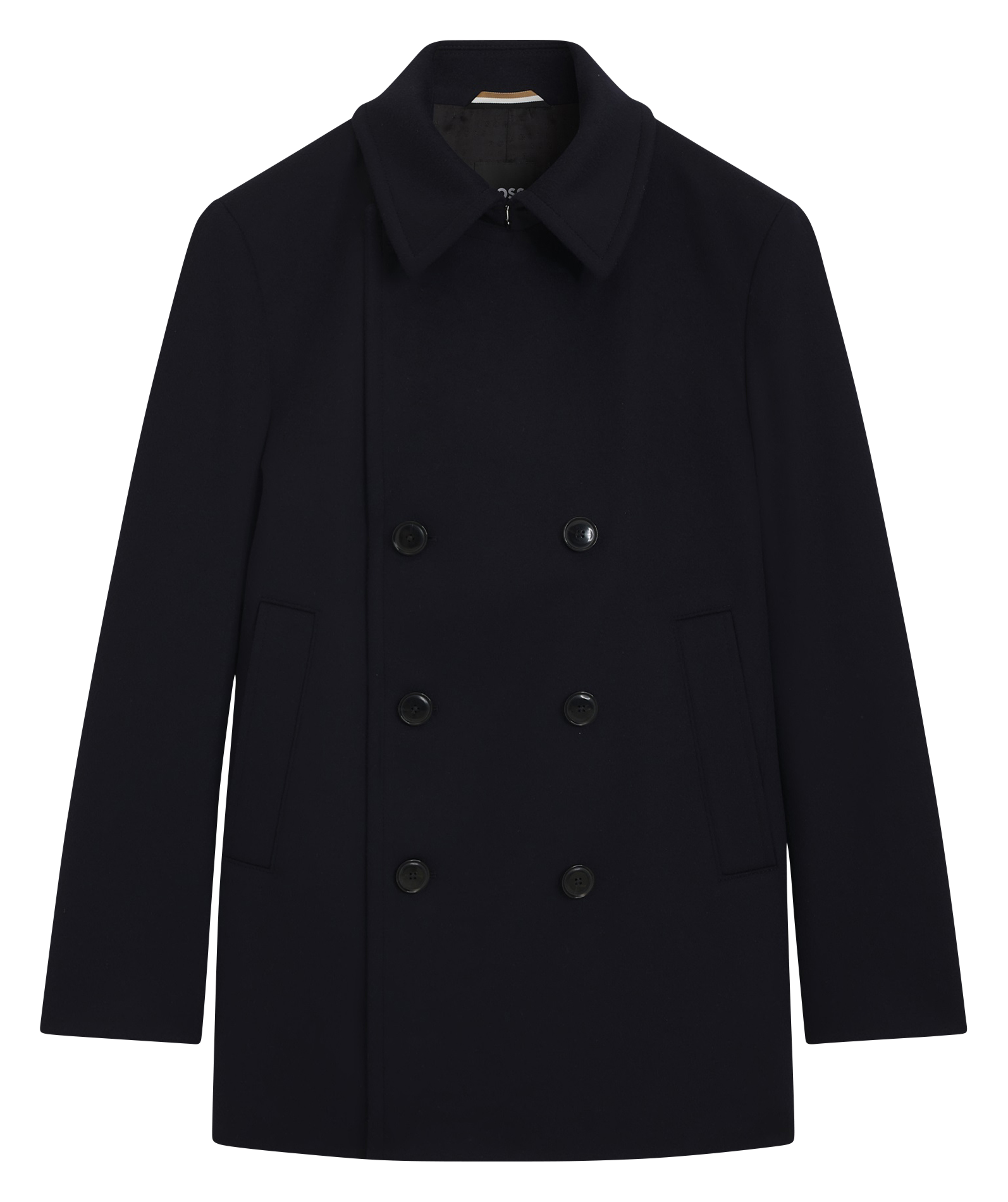 Classic-collar wool-mix coat BOSS Blue