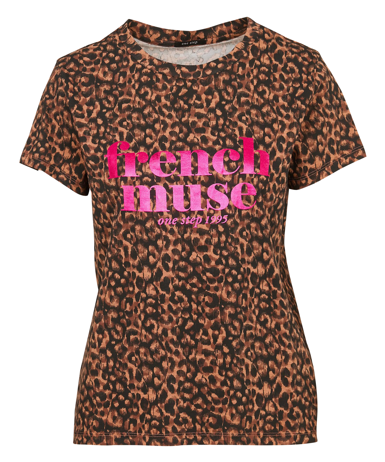 Tee-shirt col rond en coton ONE STEP Noir