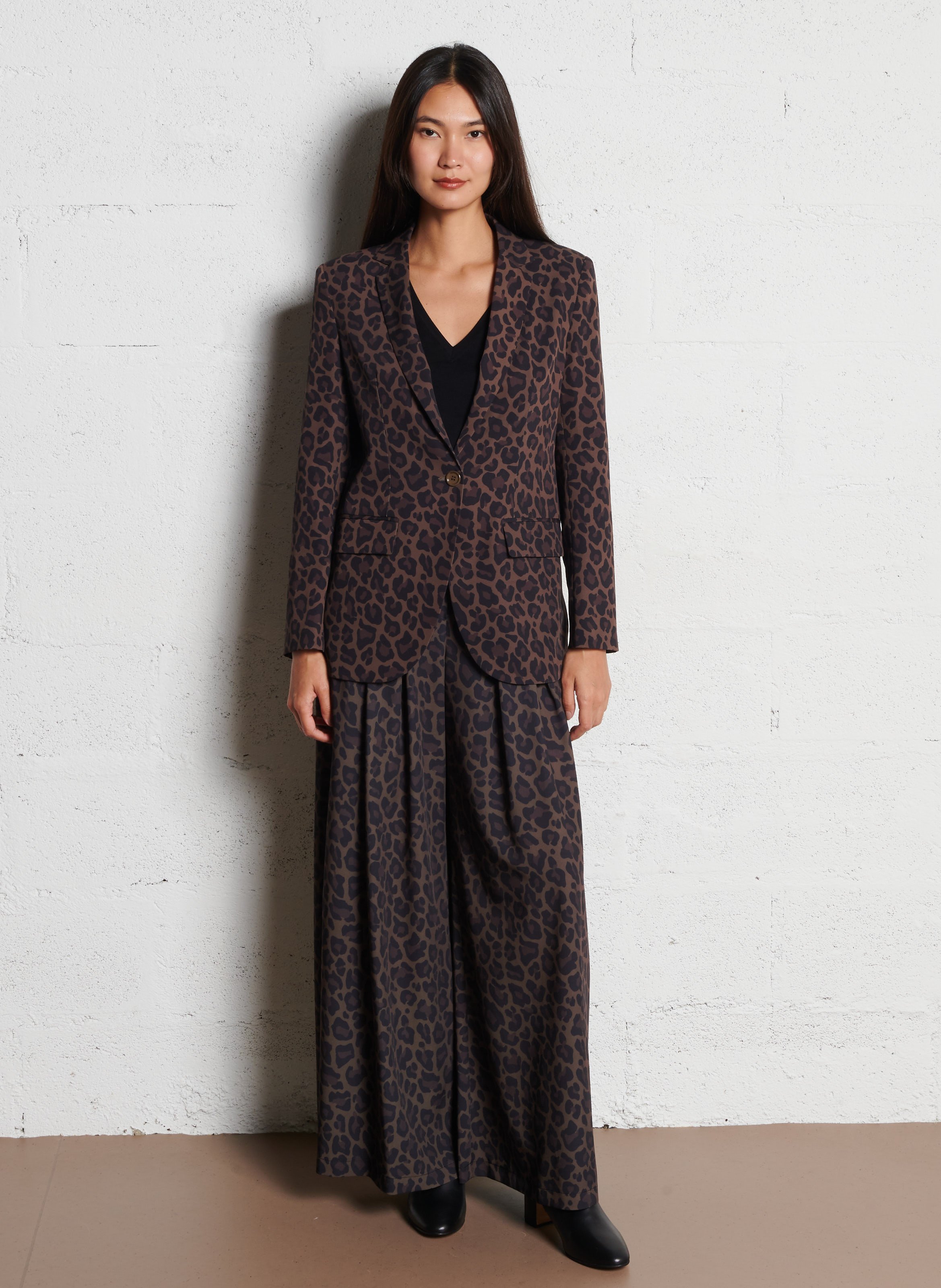 Veste col tailleur imprimée IMPERIAL Marron