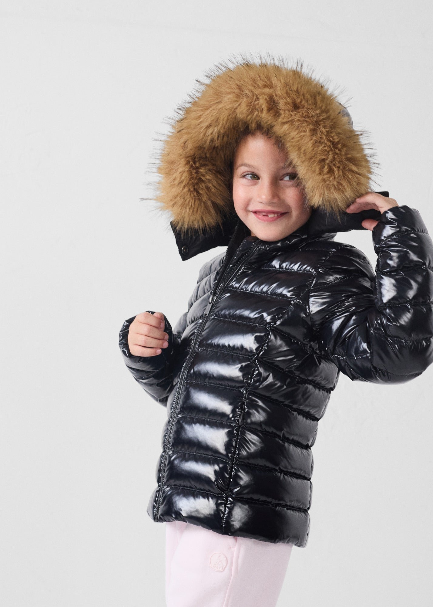 Olympe lacquered child's down jacket for extreme cold JOTT Black