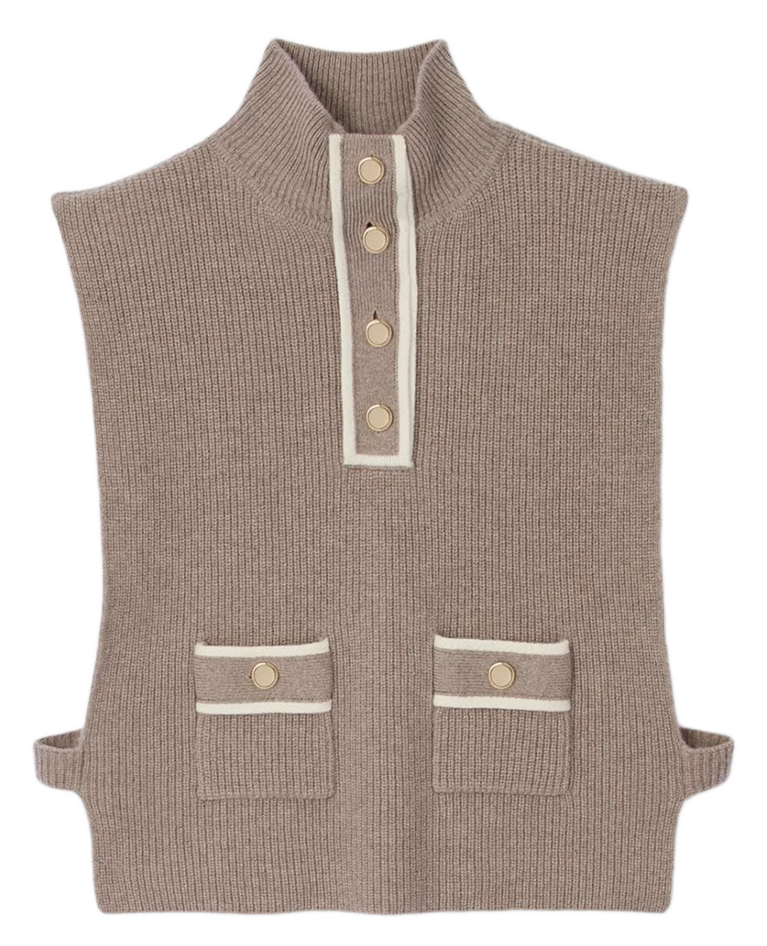 Kraag met knopen van wol en kasjmier SANDRO Beige