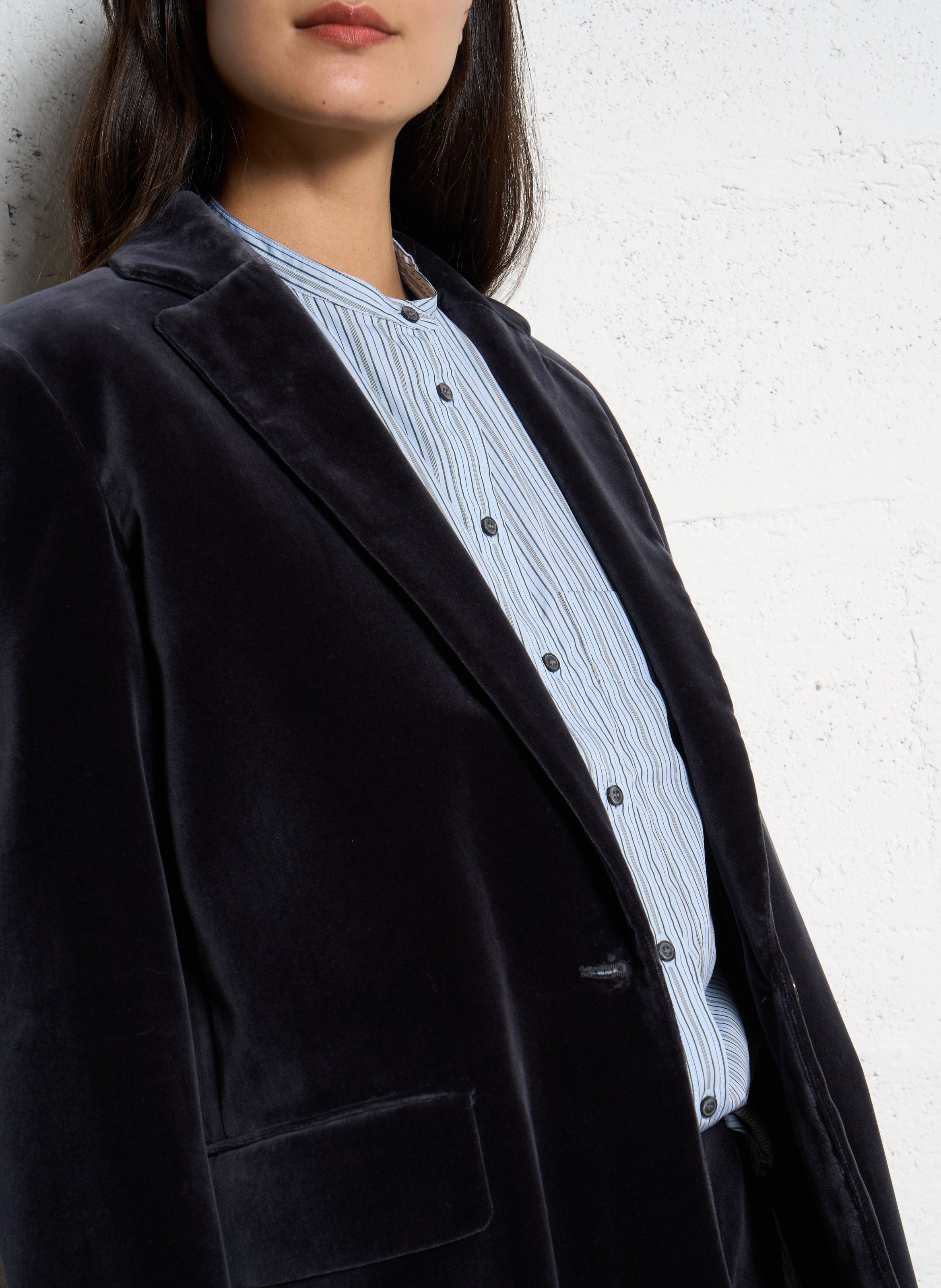 Tailored velvet jacket SOEUR Grey