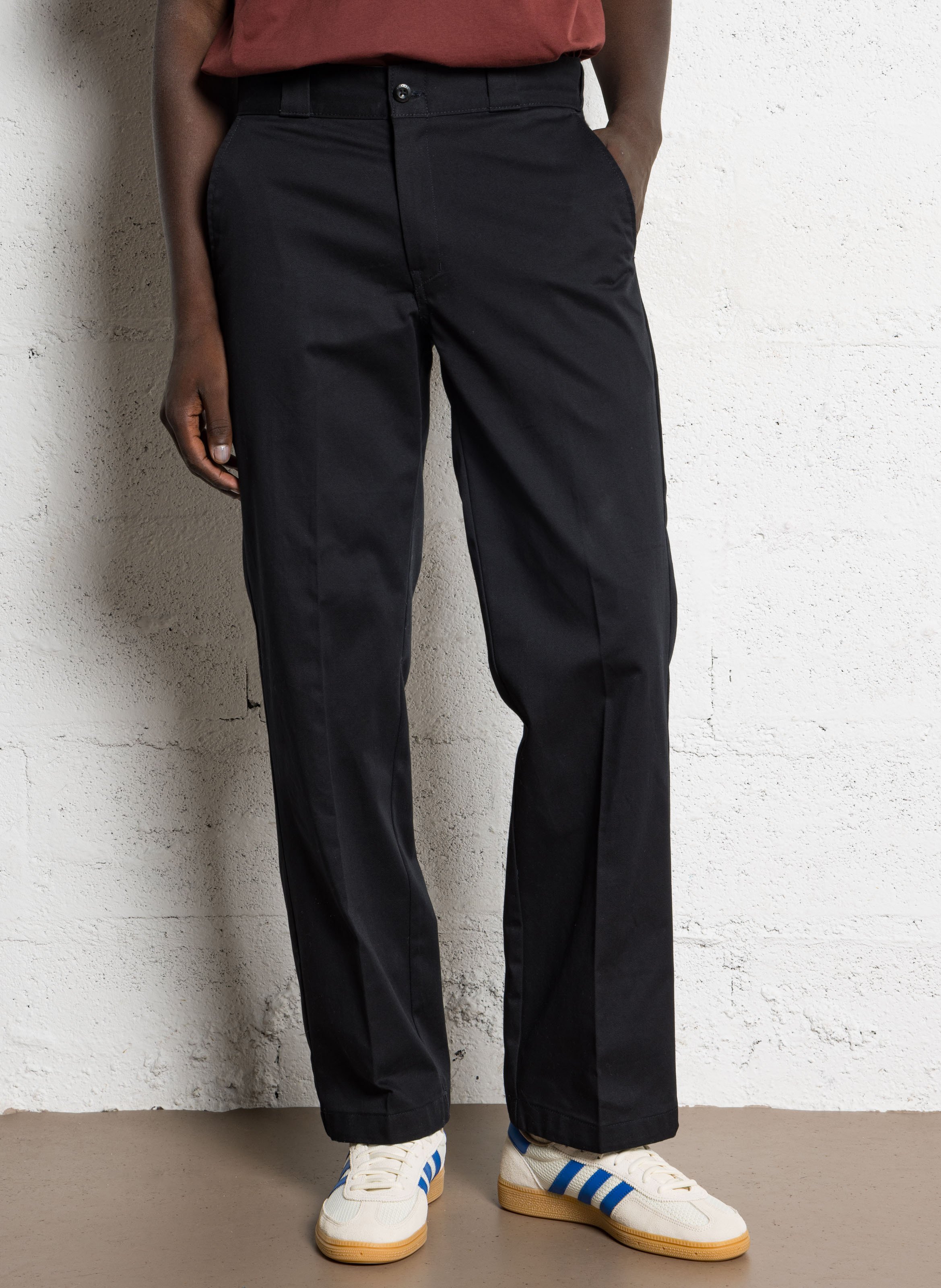 Katoenen straight fit pantalon DICKIES Zwart