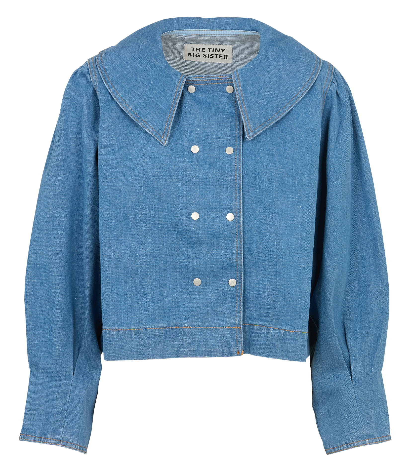 Oversized denim shirt in cotton THE TINY BIG SISTER Beige