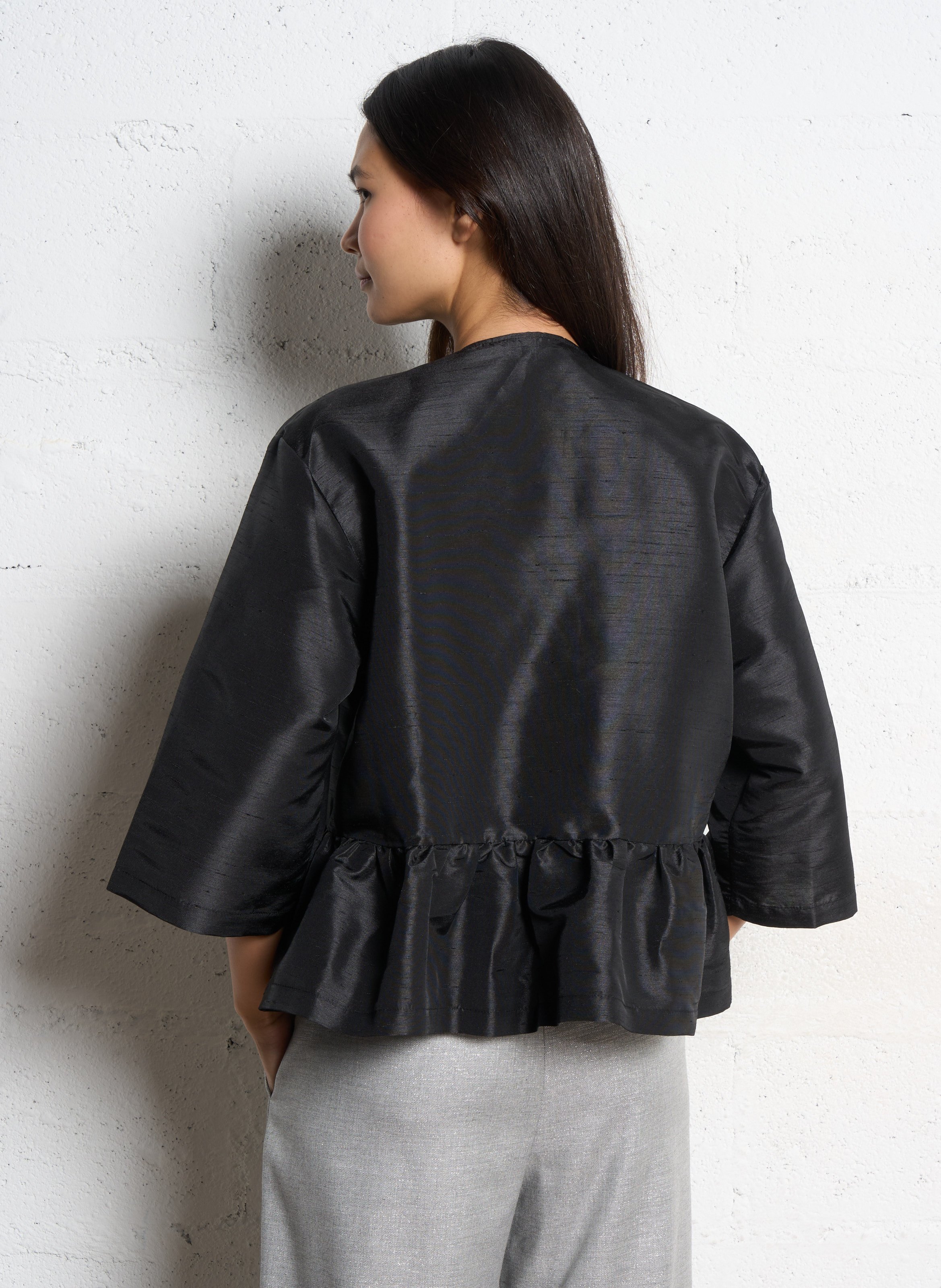 Top péplum volumineux STELLA NOVA Noir