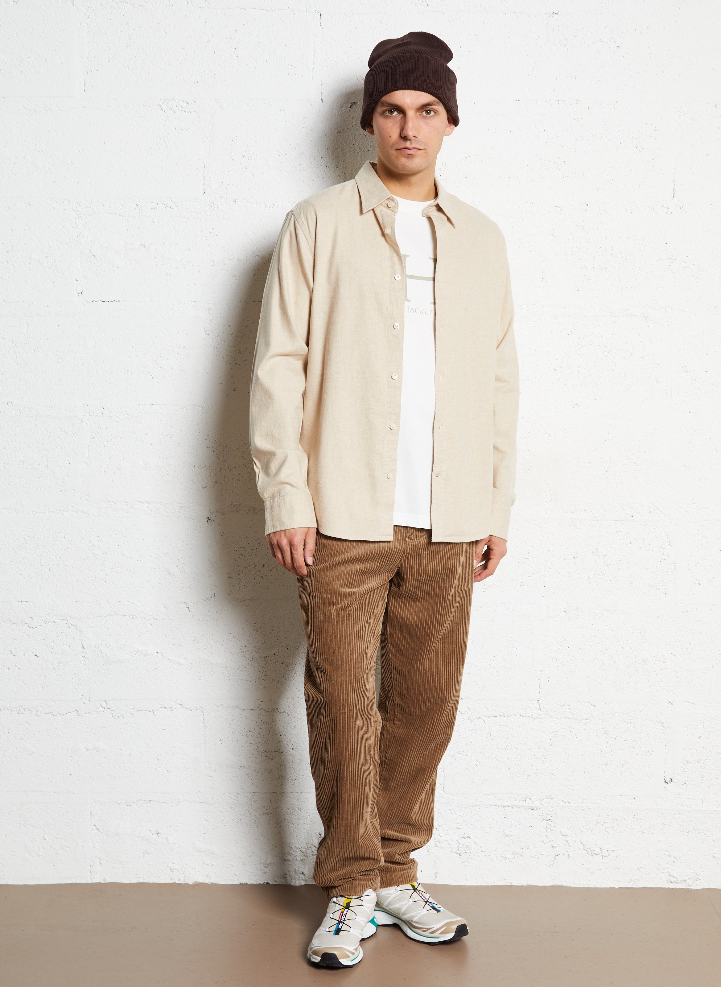 Solid color regular fit cotton shirt GANT Beige