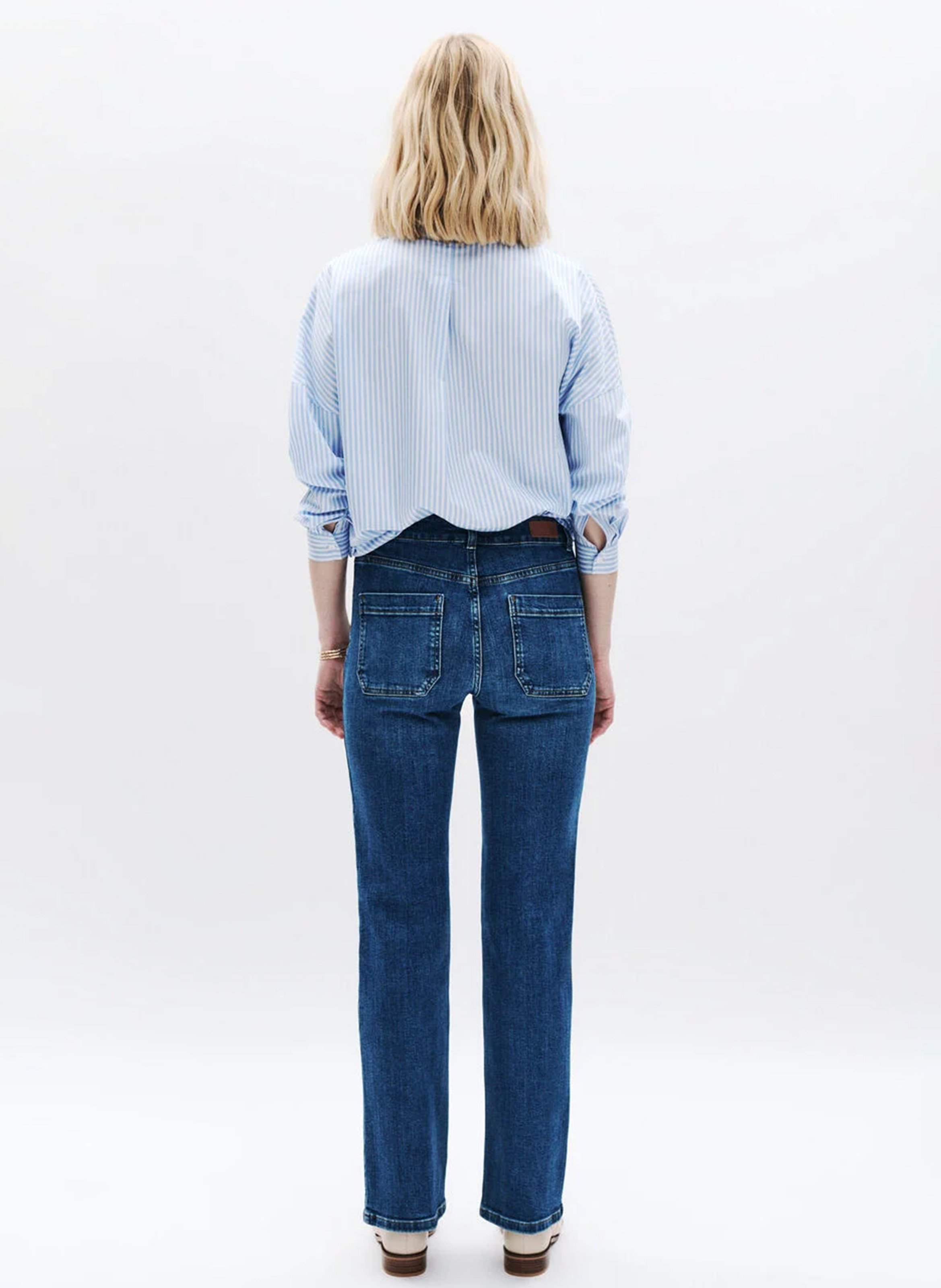 Flared cotton-blend jeans CAROLL Blue