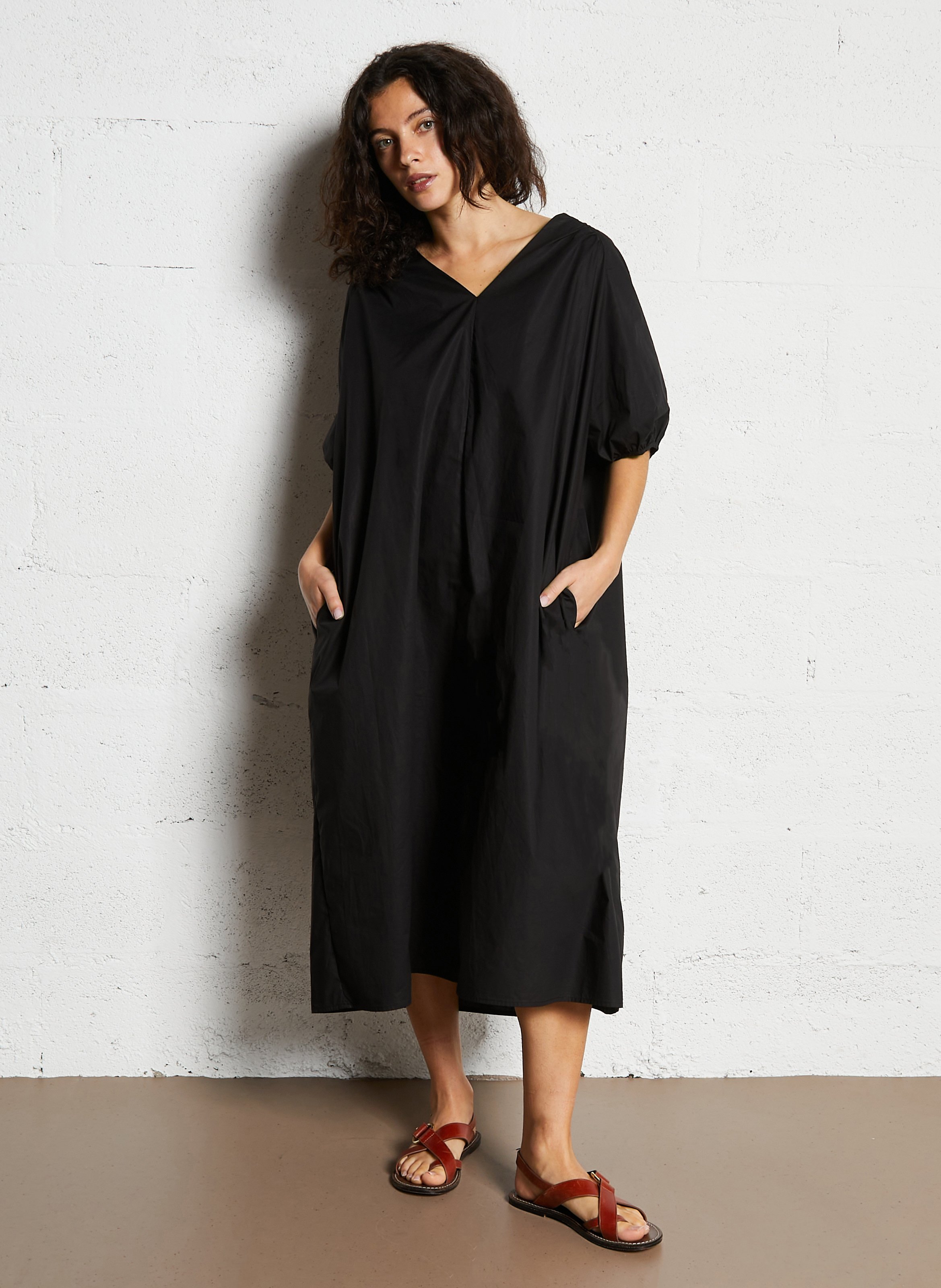 Robe ample col V en coton JC SOPHIE