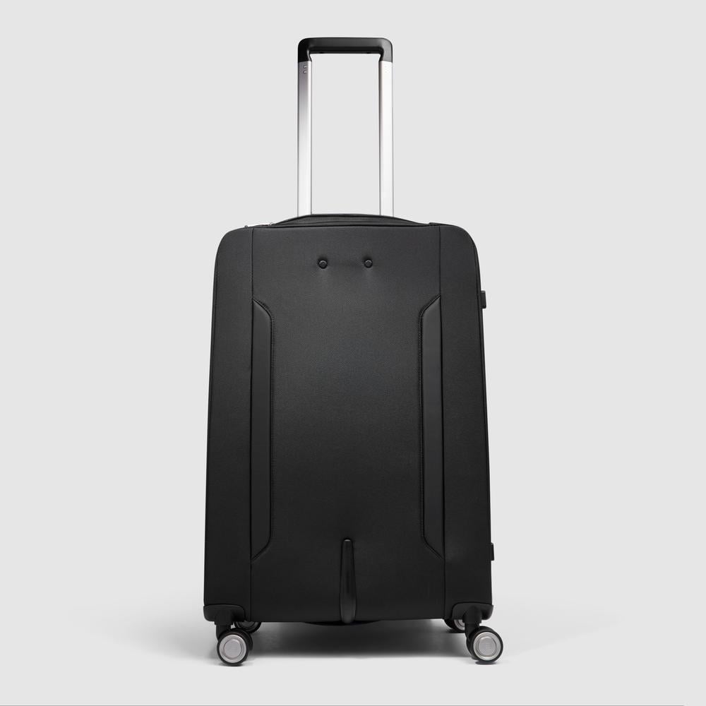 Medium 4-wheel suitcase, expandable with shockproof protection and TSA lock PIQUADRO Black