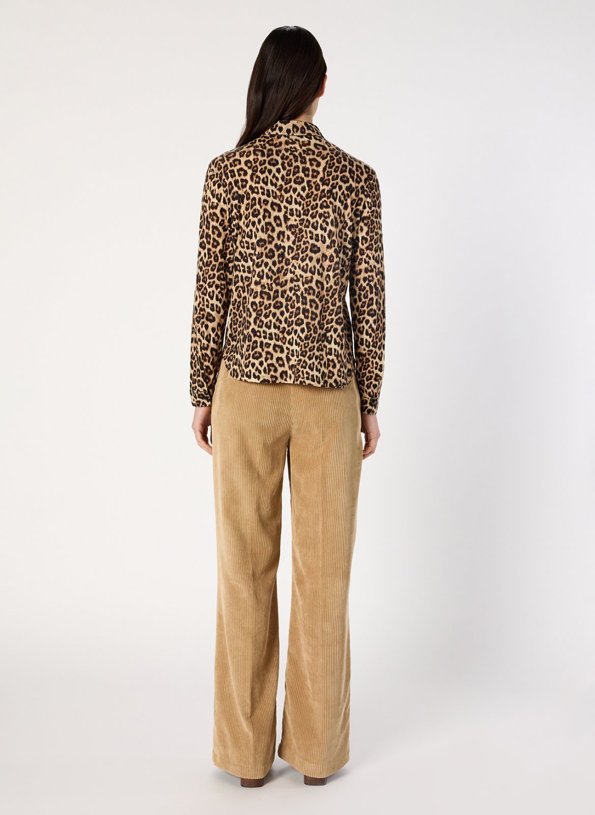 Chemise droite en coton mélangé imprimé GERARD DAREL Marron