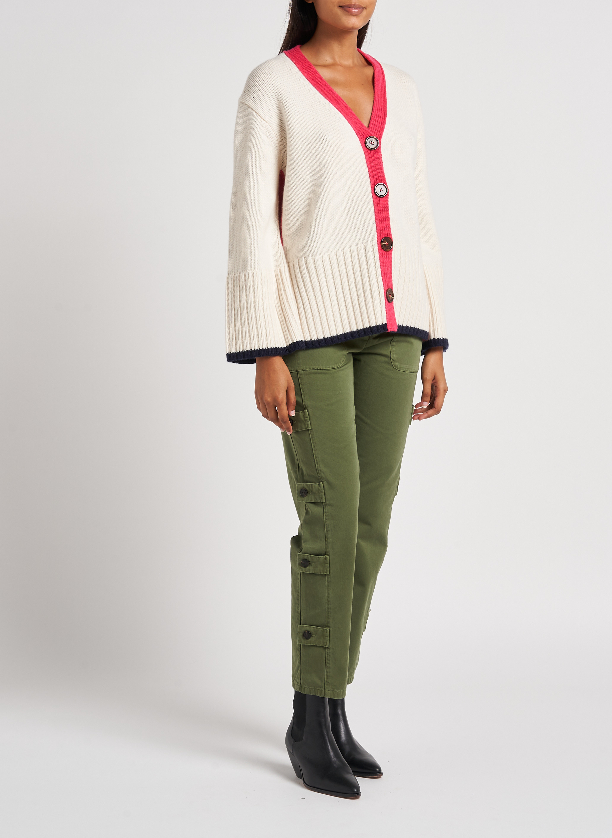 Straight-leg cotton pants PINKO Khaki