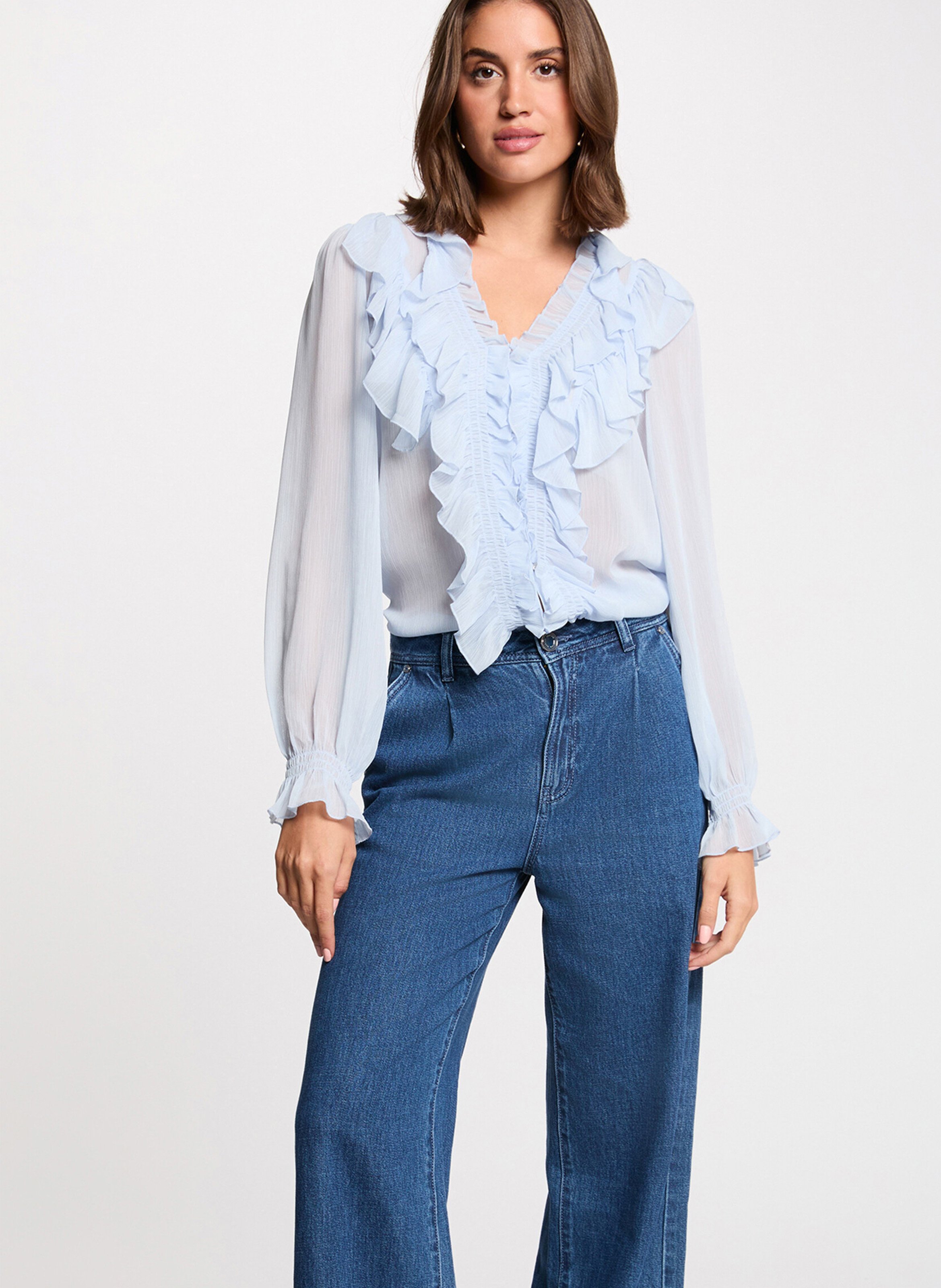 Bluse mit V-Ausschnitt MORGAN