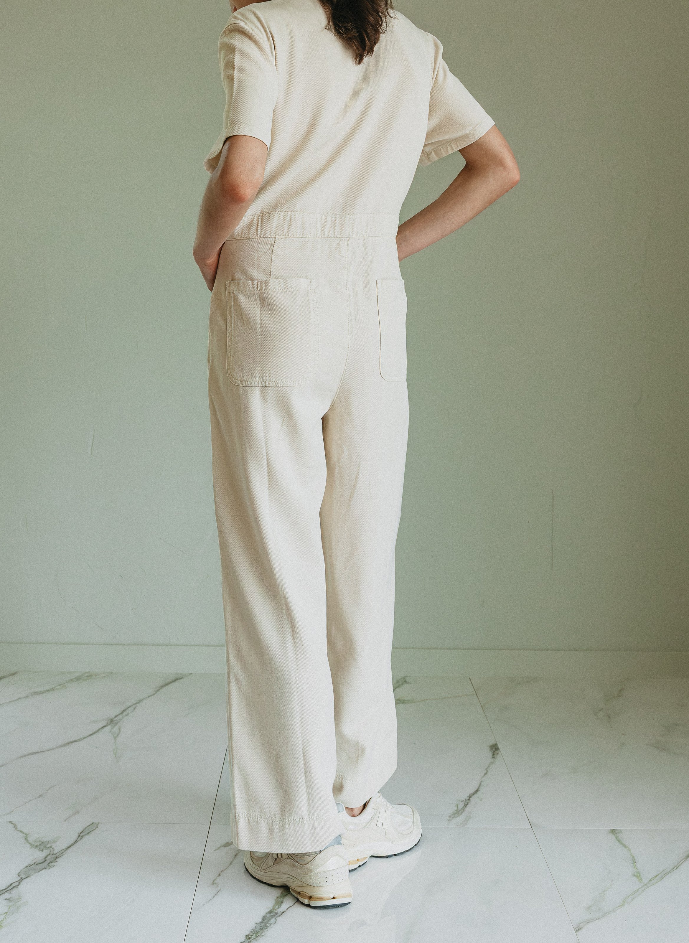 Wide-leg buttoned jumpsuit INDI & COLD Grey