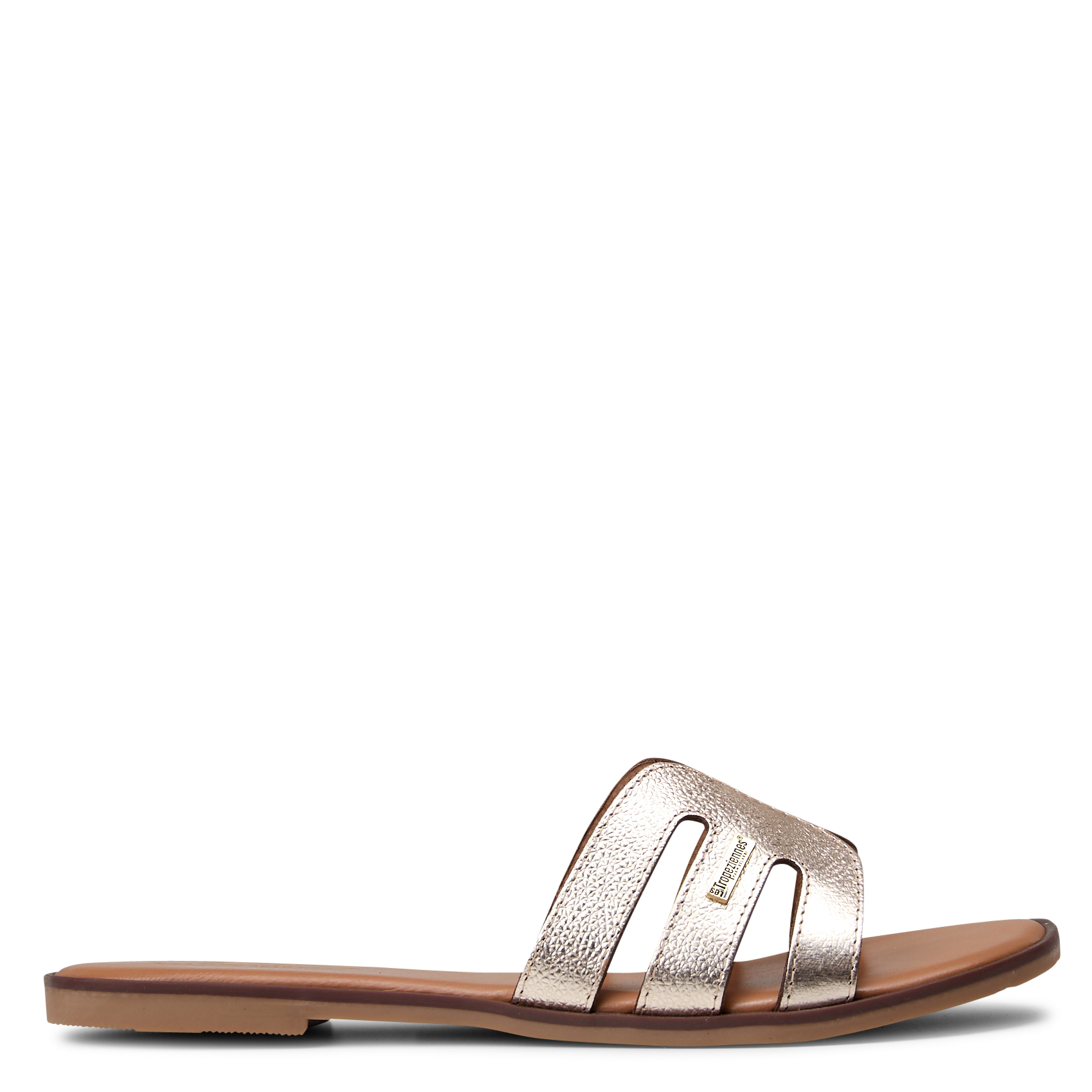 Flat leather mules in plain grain leather LES TROPEZIENNES PAR M.BELARBI Golden