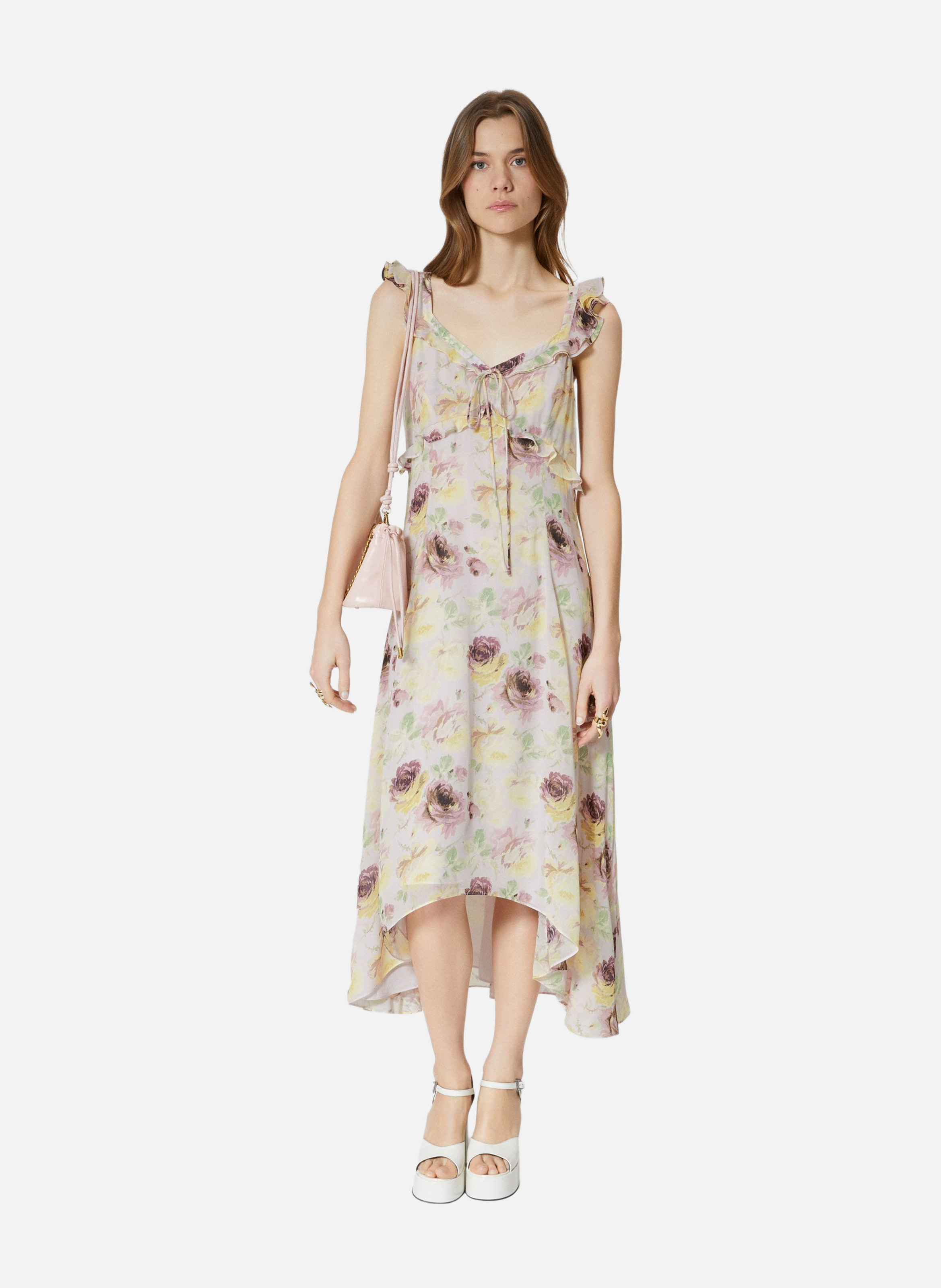 Robe longue volantée imprimé THE KOOPLES Rose