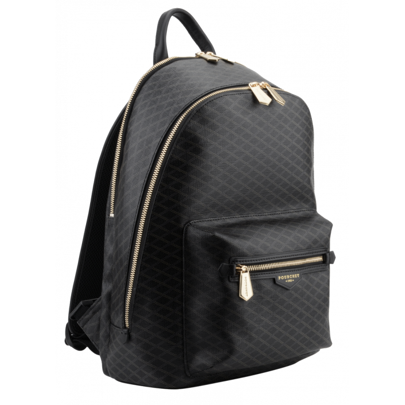 Calfskin leather backpack POURCHET Black