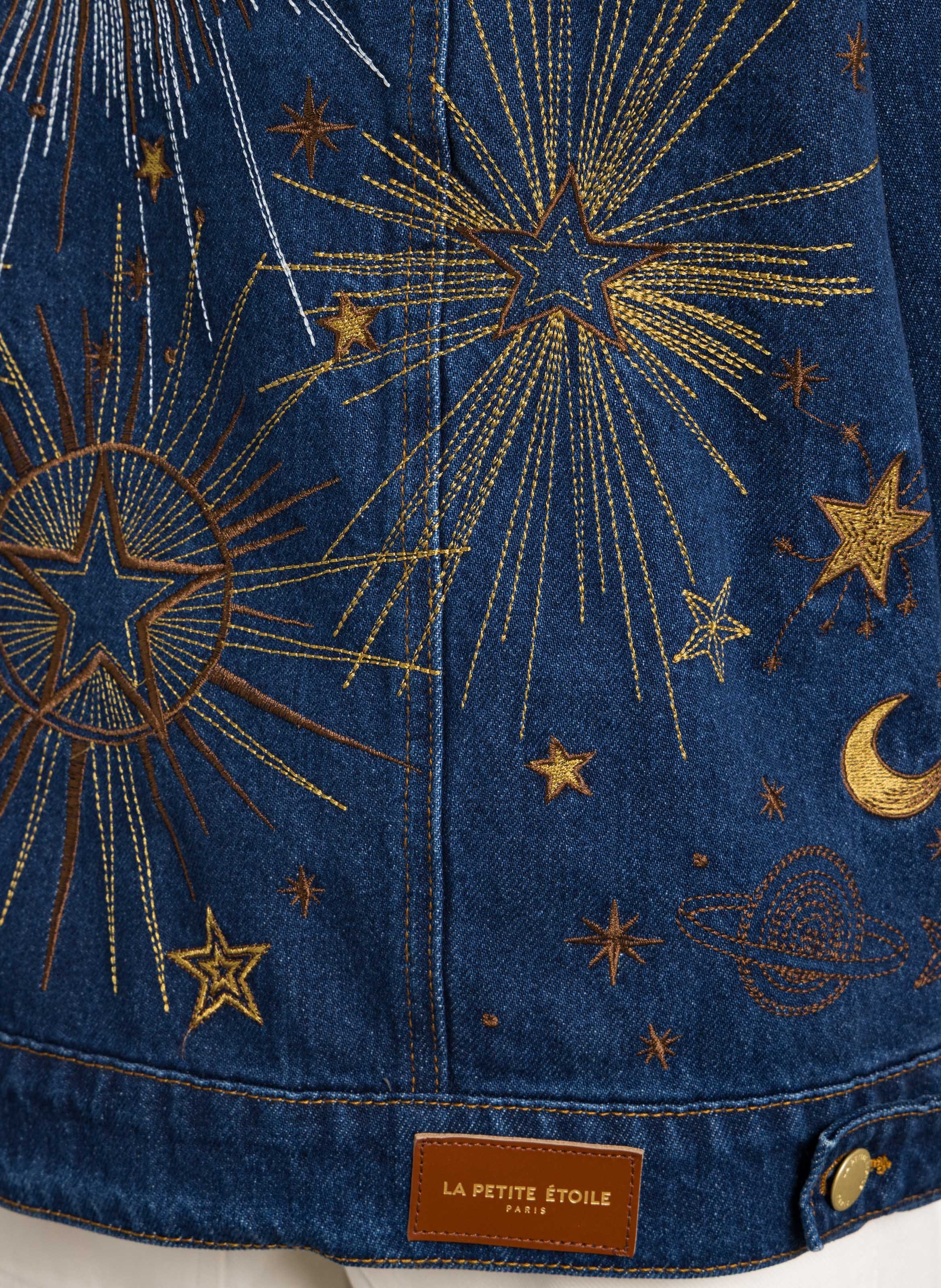 Bestickte Jeansjacke LA PETITE ETOILE Jeans ohne Waschung