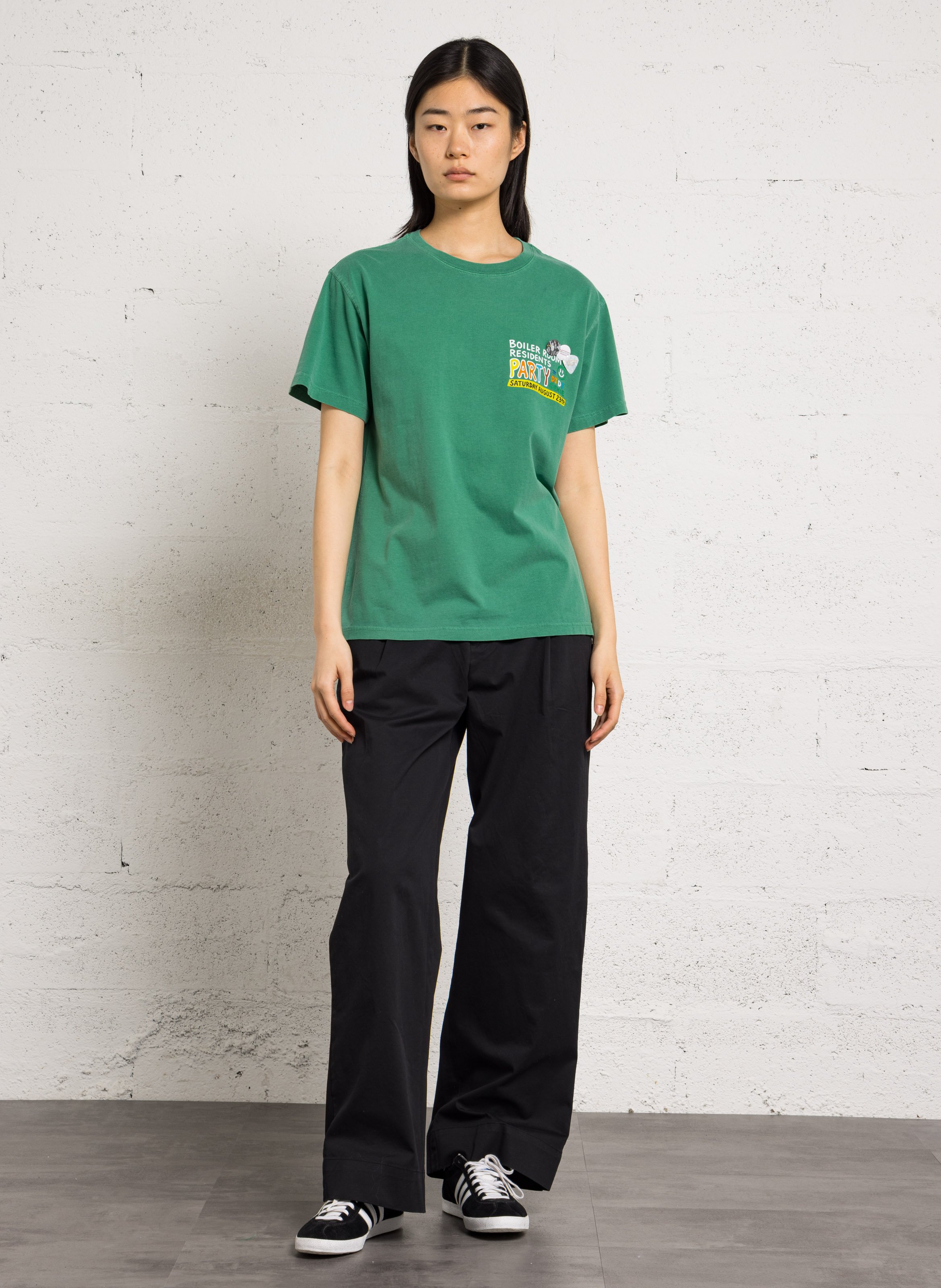 Tee-shirt droit col rond sérigraphié en coton NEWTONE Vert