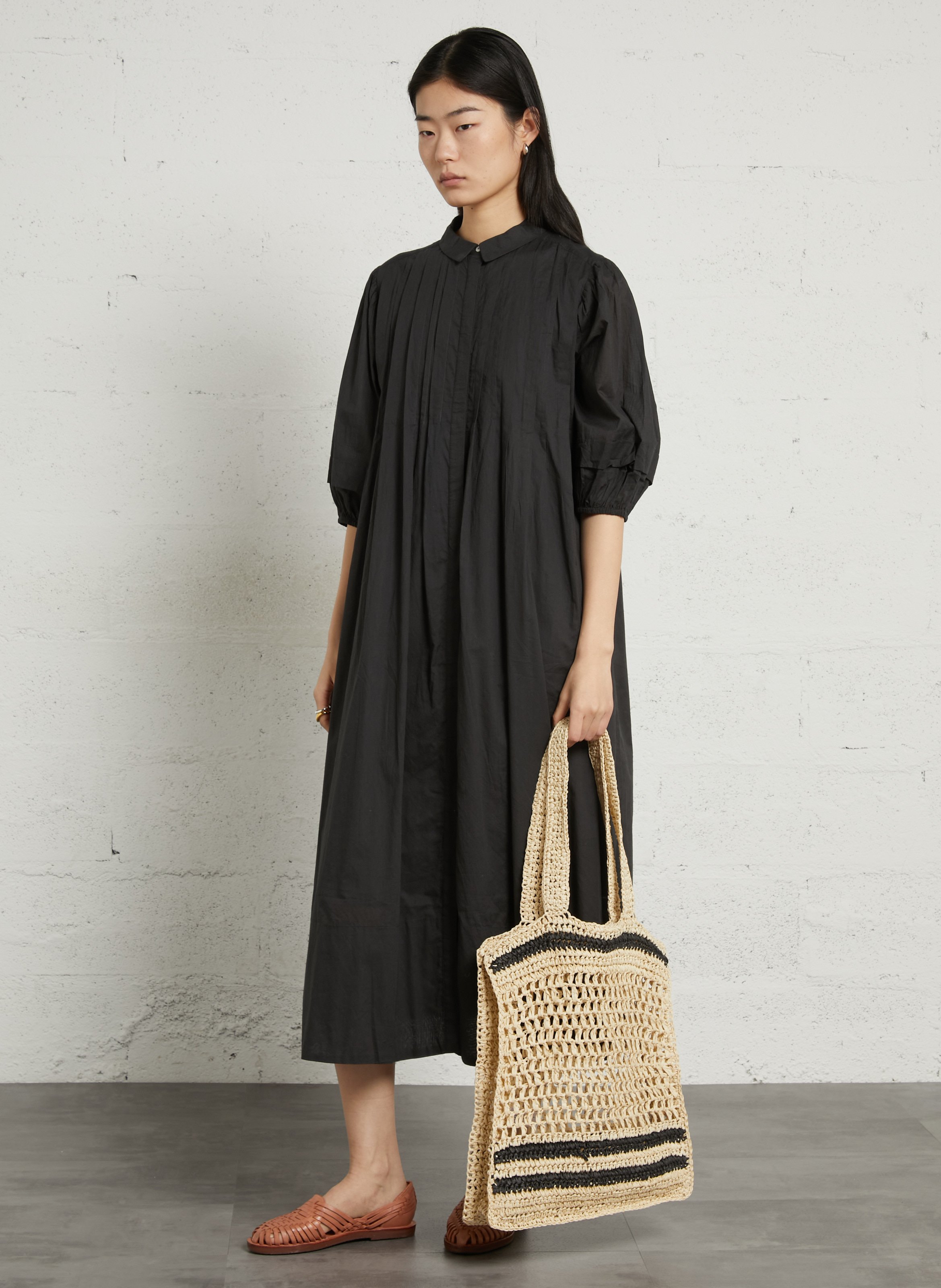 Geflochtene Korbtasche AU PRINTEMPS PARIS Schwarz