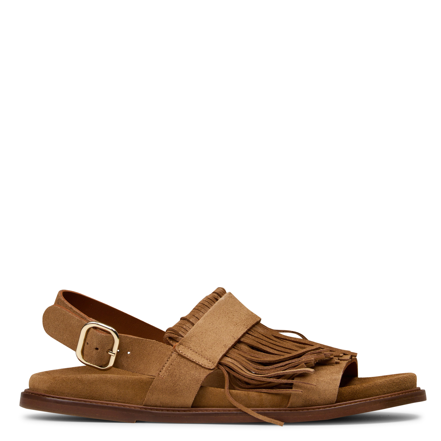 Flache Sandalen mit Fransen aus Wildleder MAISON TOUFET