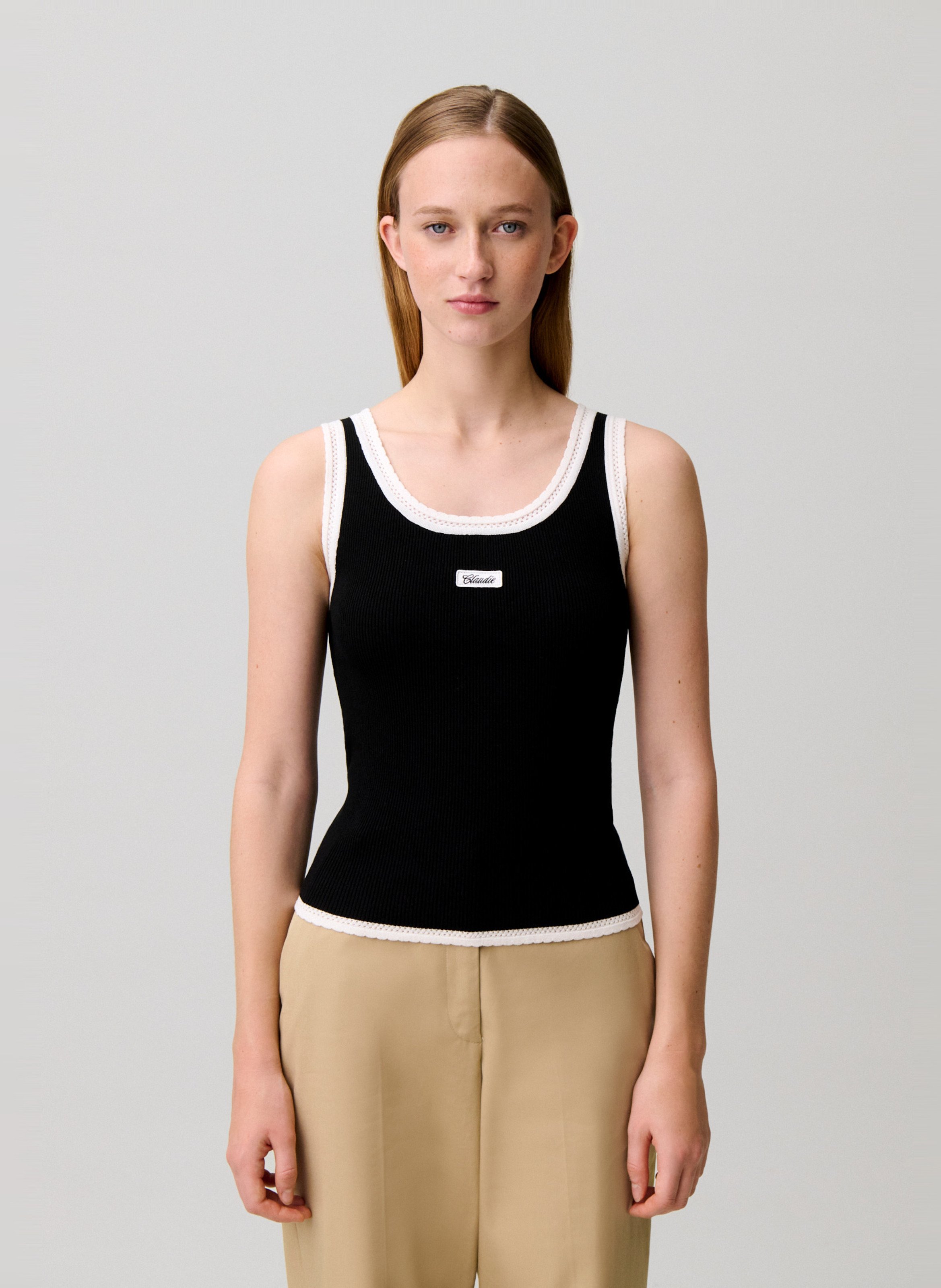 Débardeur ajusté à bords contrastés CLAUDIE PIERLOT