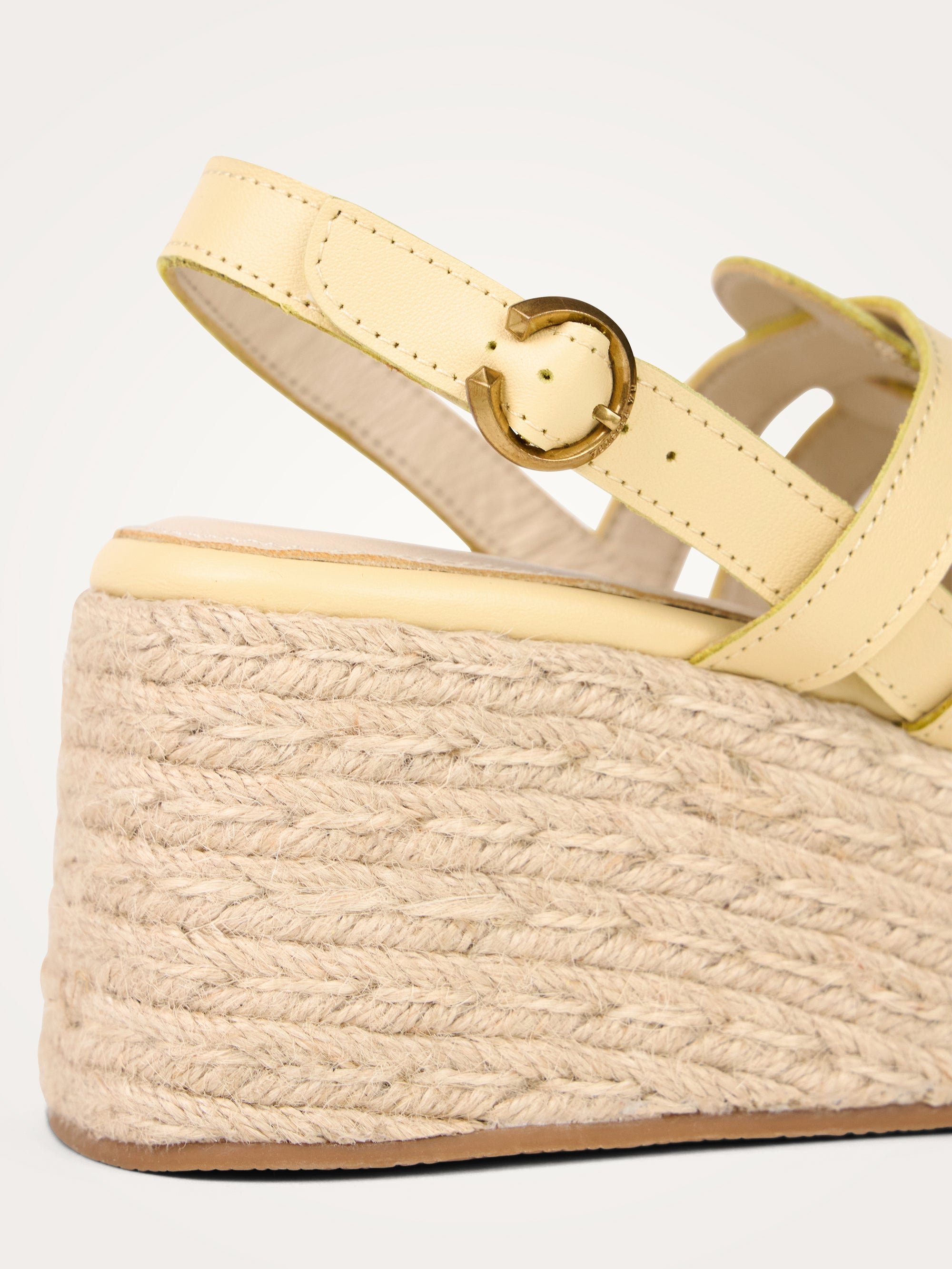 Suede multi-strap platform sandals with buckle VANESSA WU Yellow