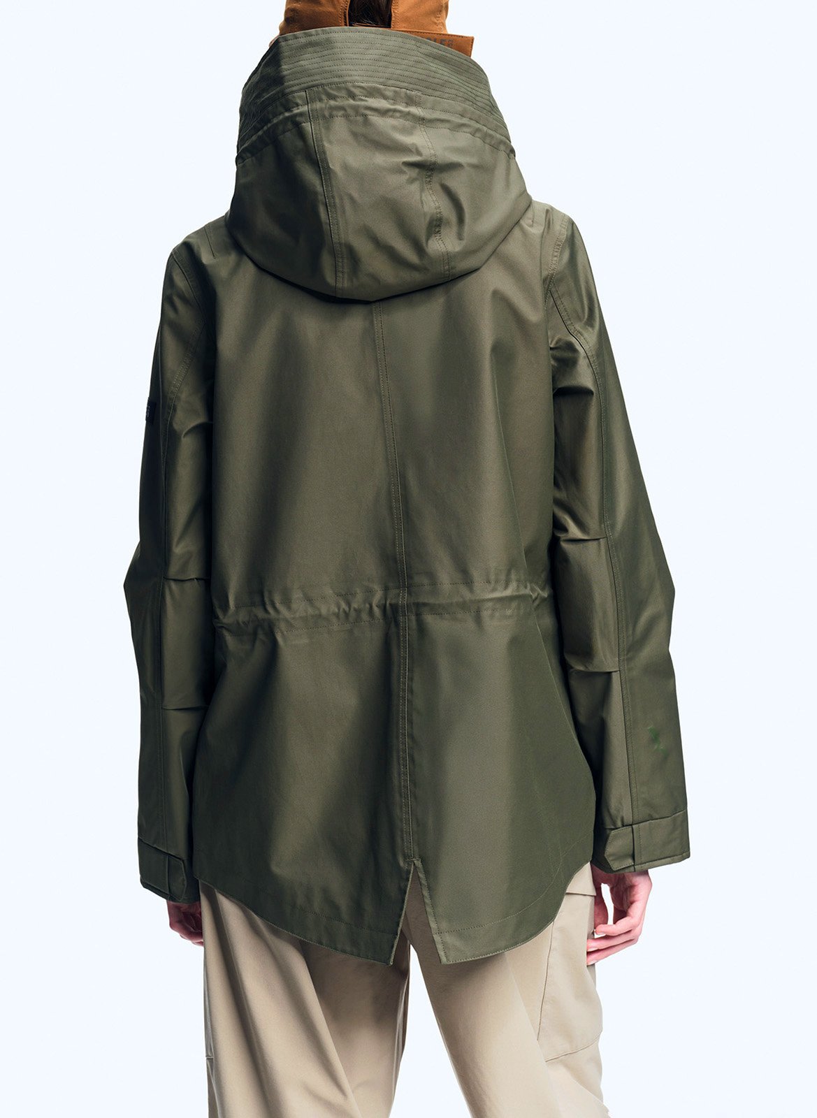 Waterproof parka with high collar in blended cotton AIGLE Khaki