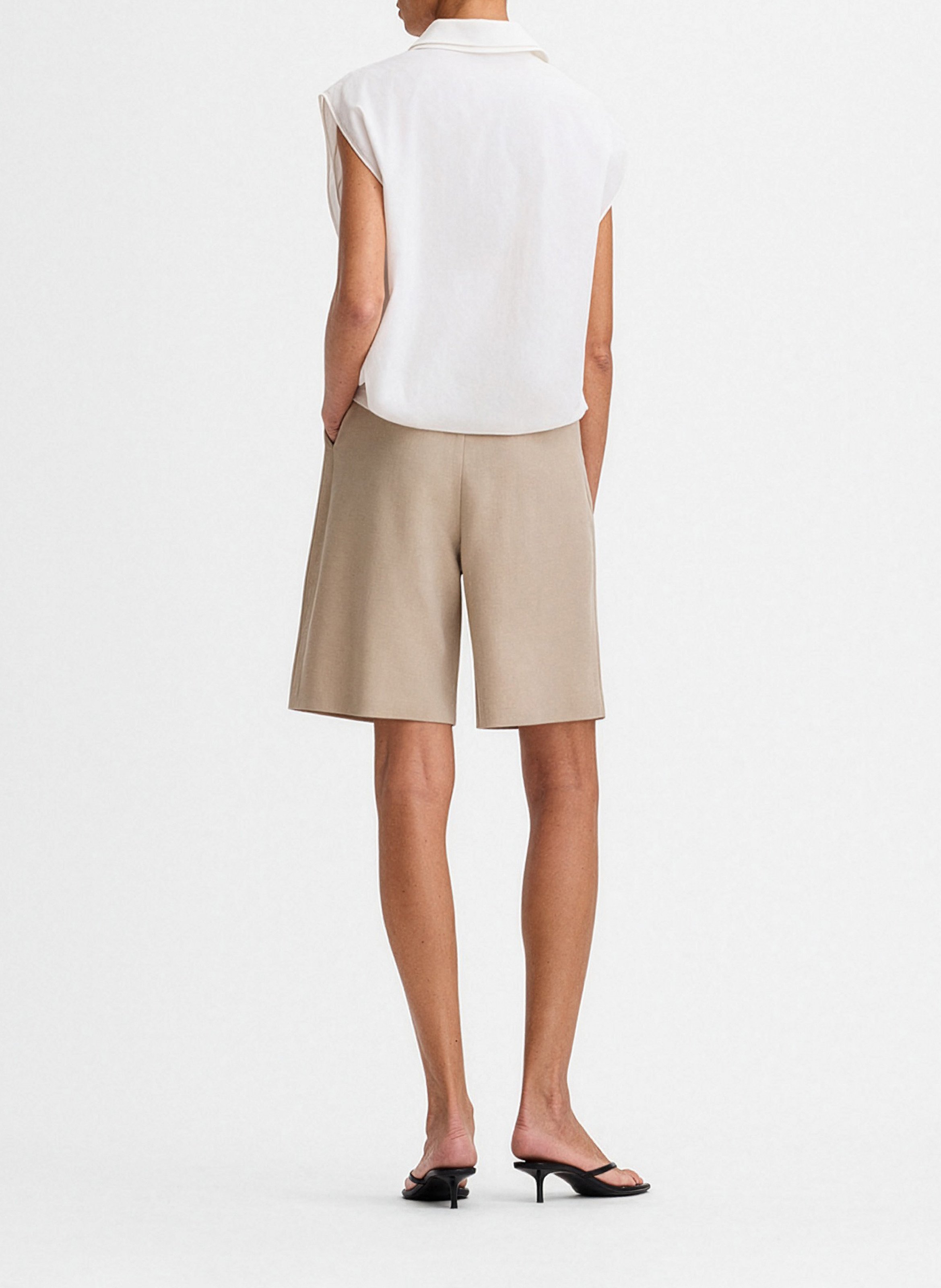 Gerade High-Waist-Bermudas SIMORRA Beige