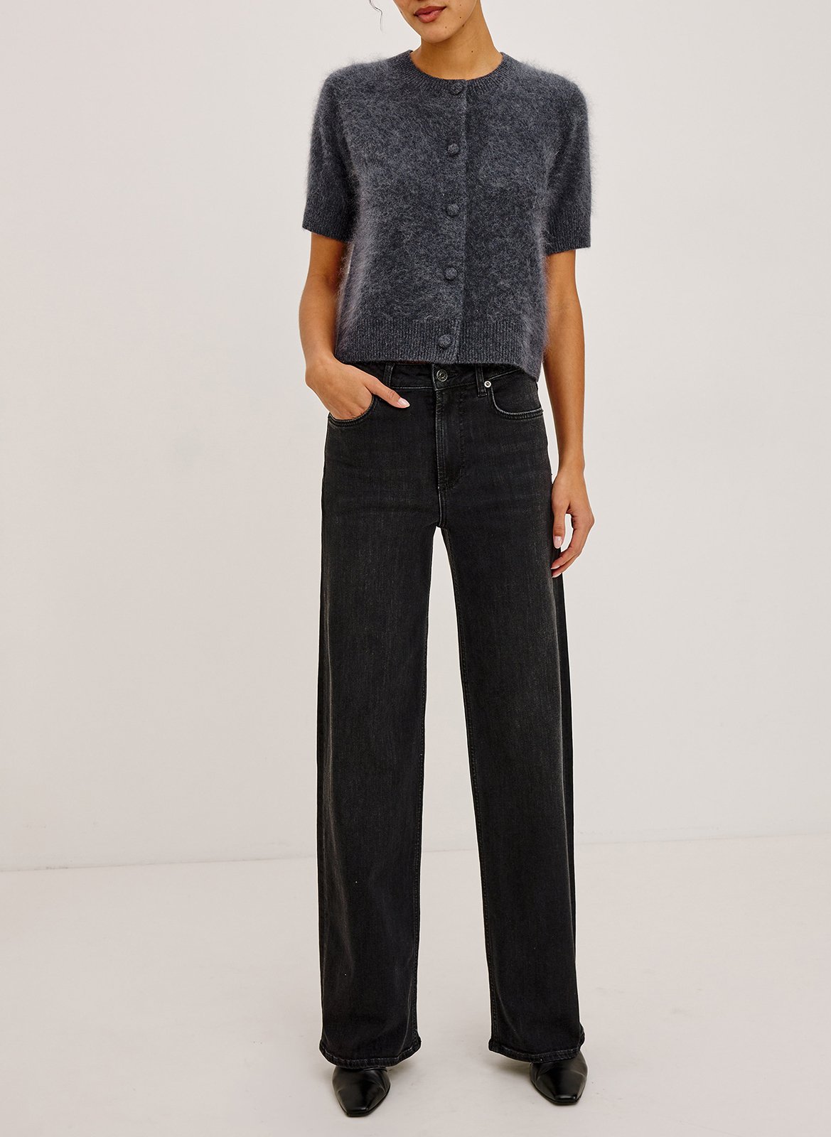 Cotton-blend flared jeans RAILS Black